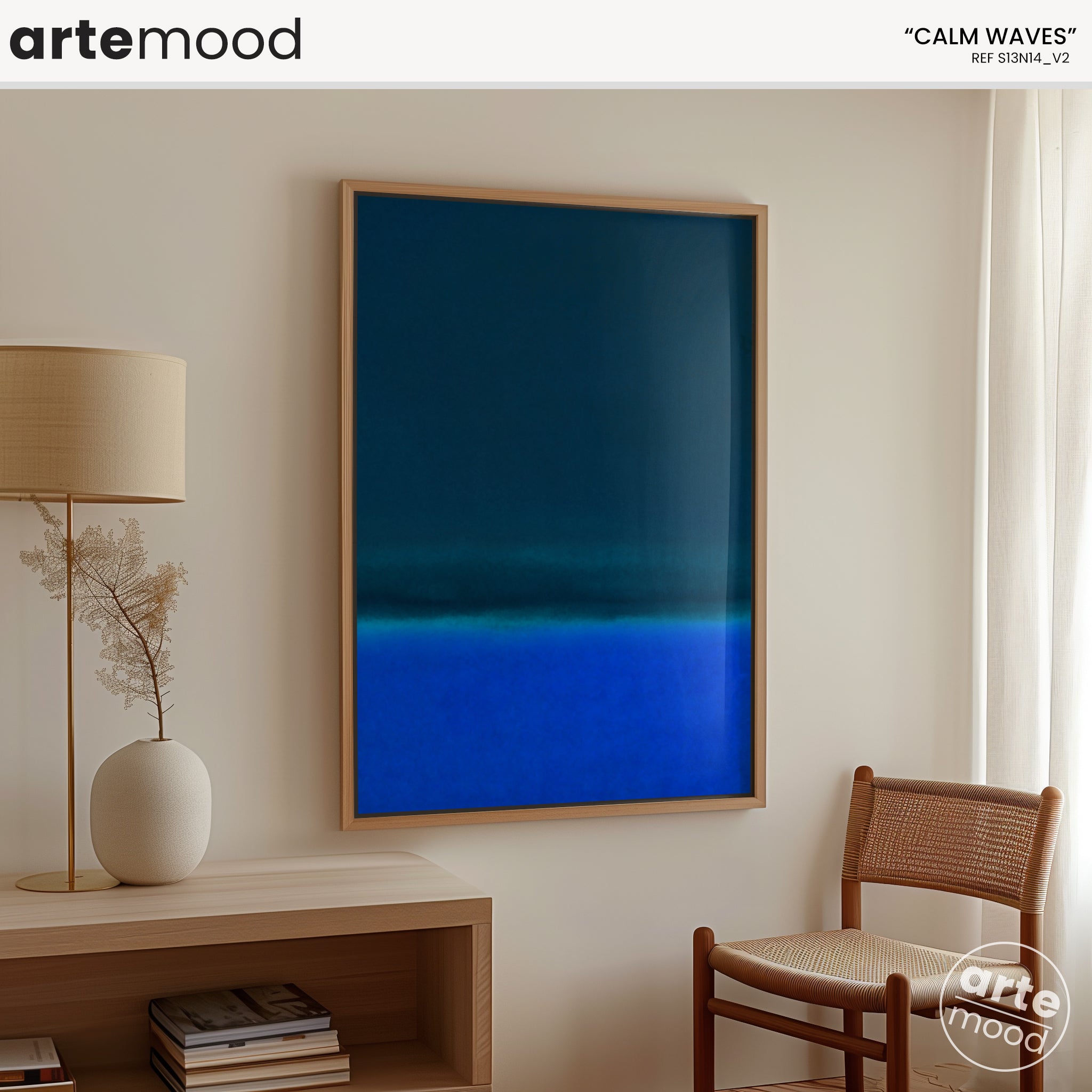 Color Field Artwork Print On Canvas - Minimalist, Zen, Blue Colors, Rothko Style, Chic Wall Art Print