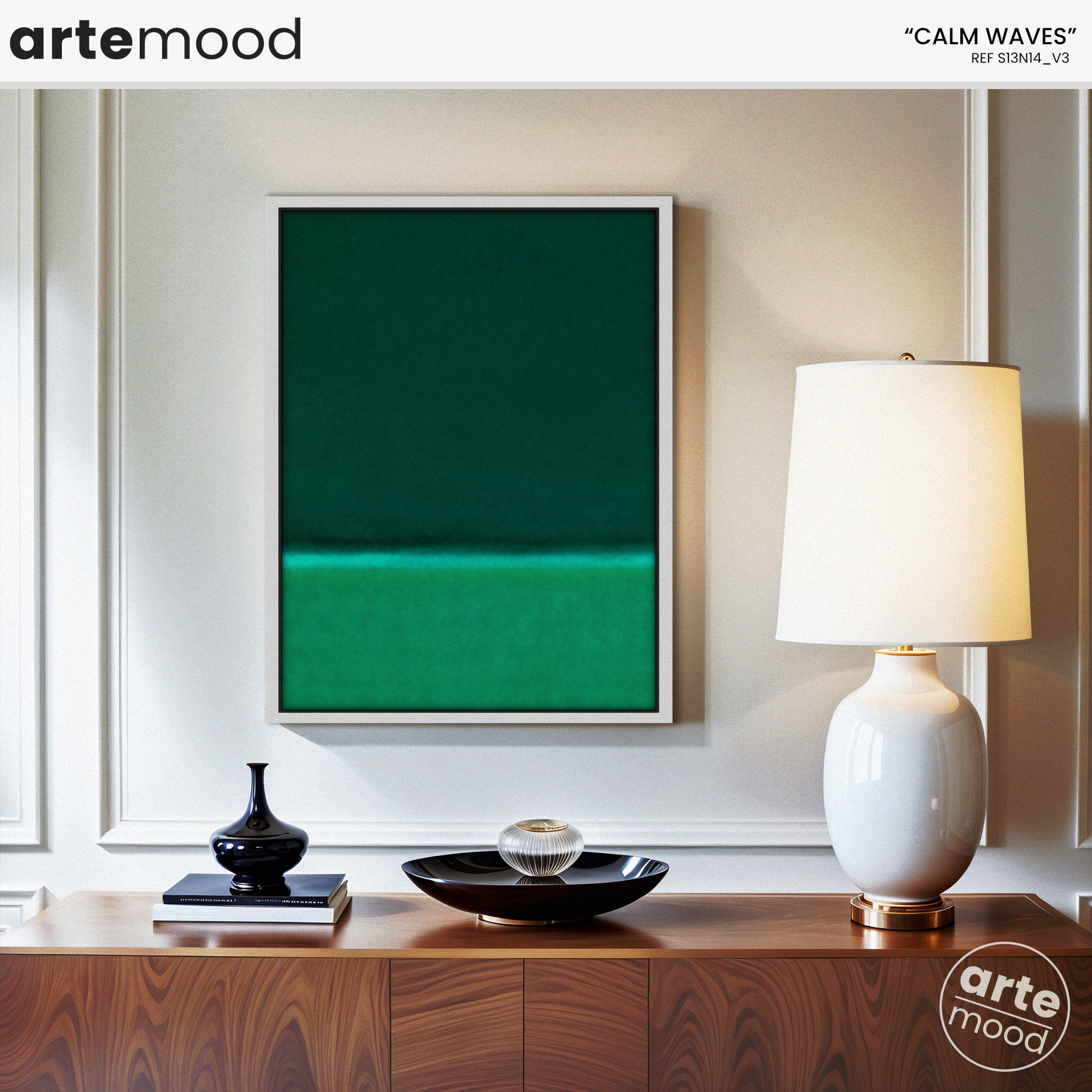 Color Field Artwork Print On Canvas - Minimalist, Zen, Green, Rothko Style Wall Art Framed