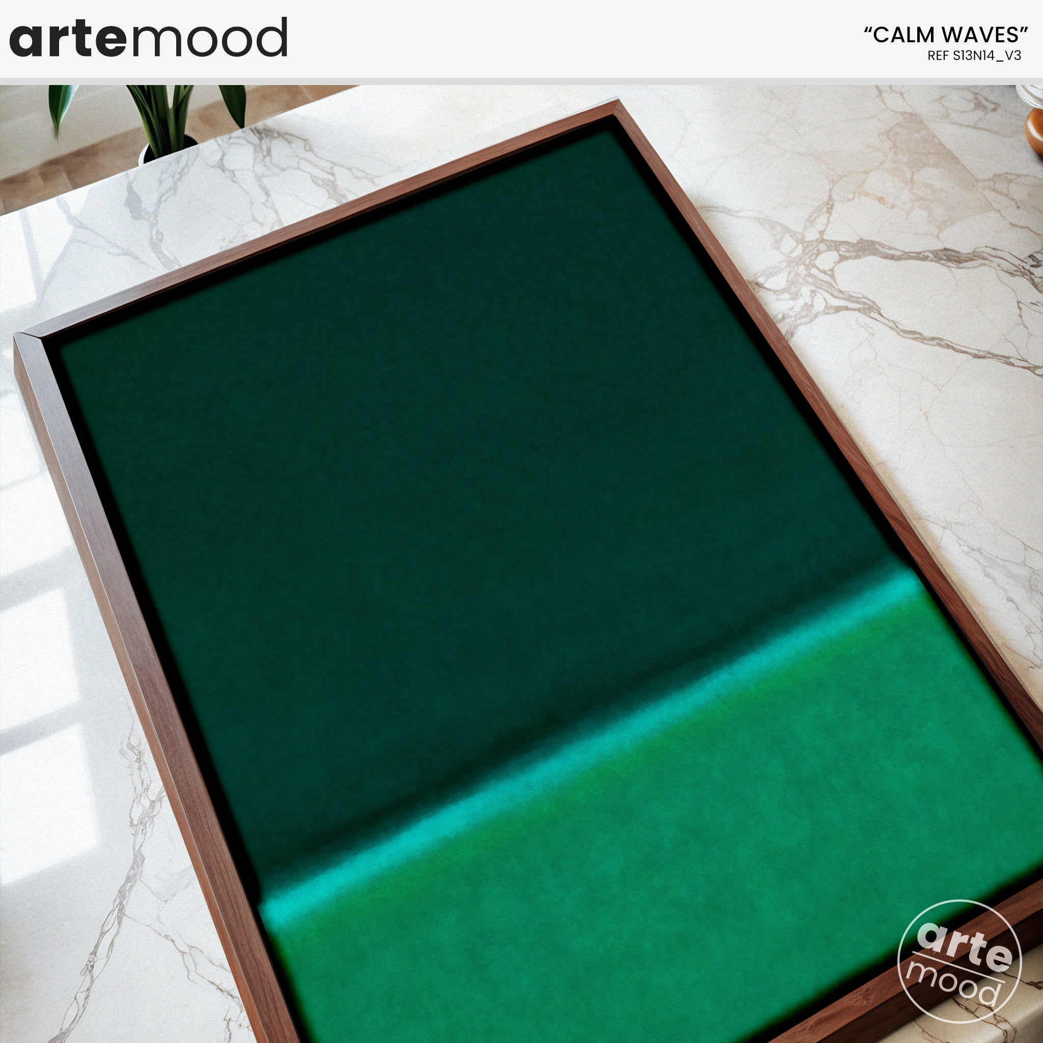 Color Field Artwork Print On Canvas - Minimalist, Zen, Green, Rothko Style Wall Art Framed