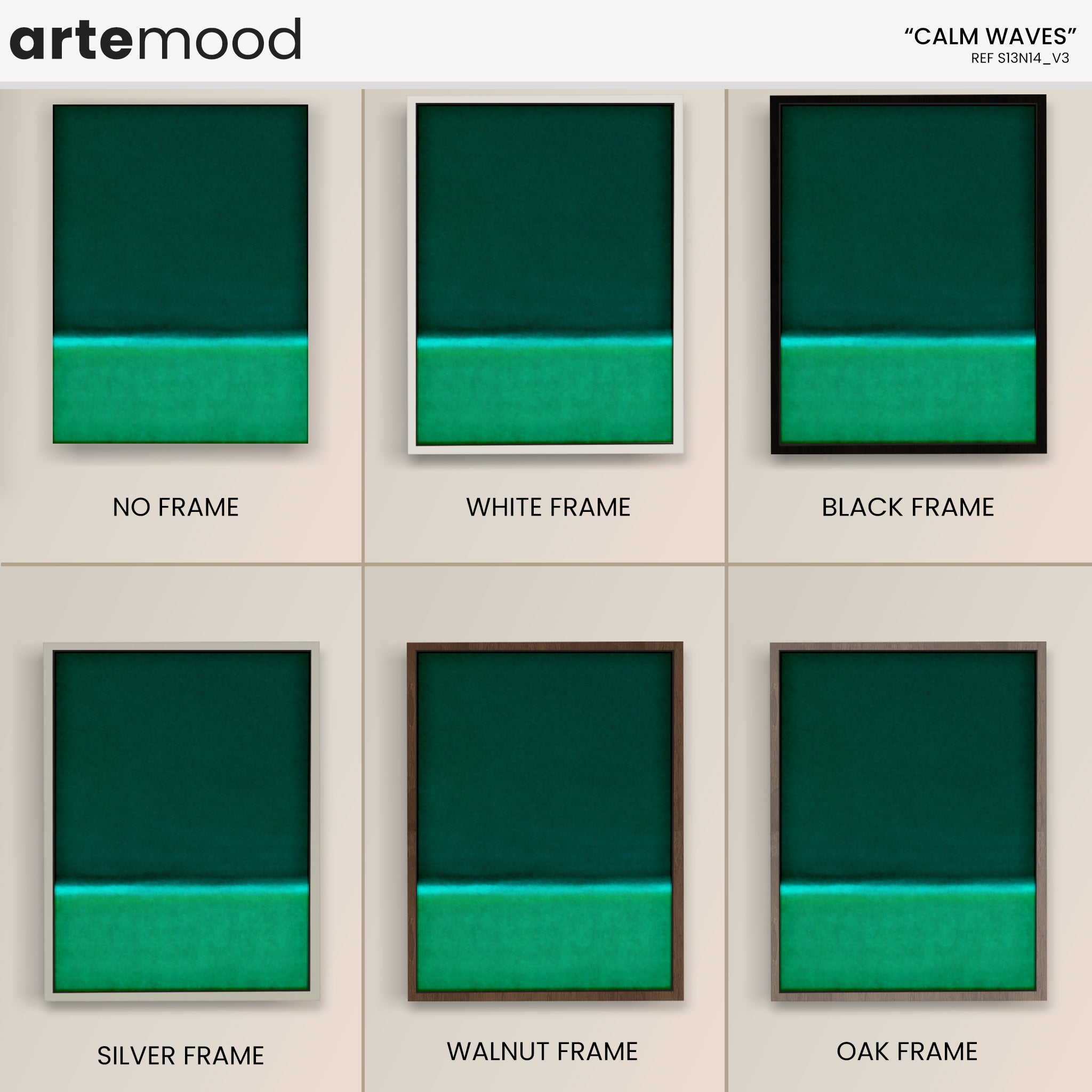 Color Field Artwork Print On Canvas - Minimalist, Zen, Green, Rothko Style Wall Art Framed