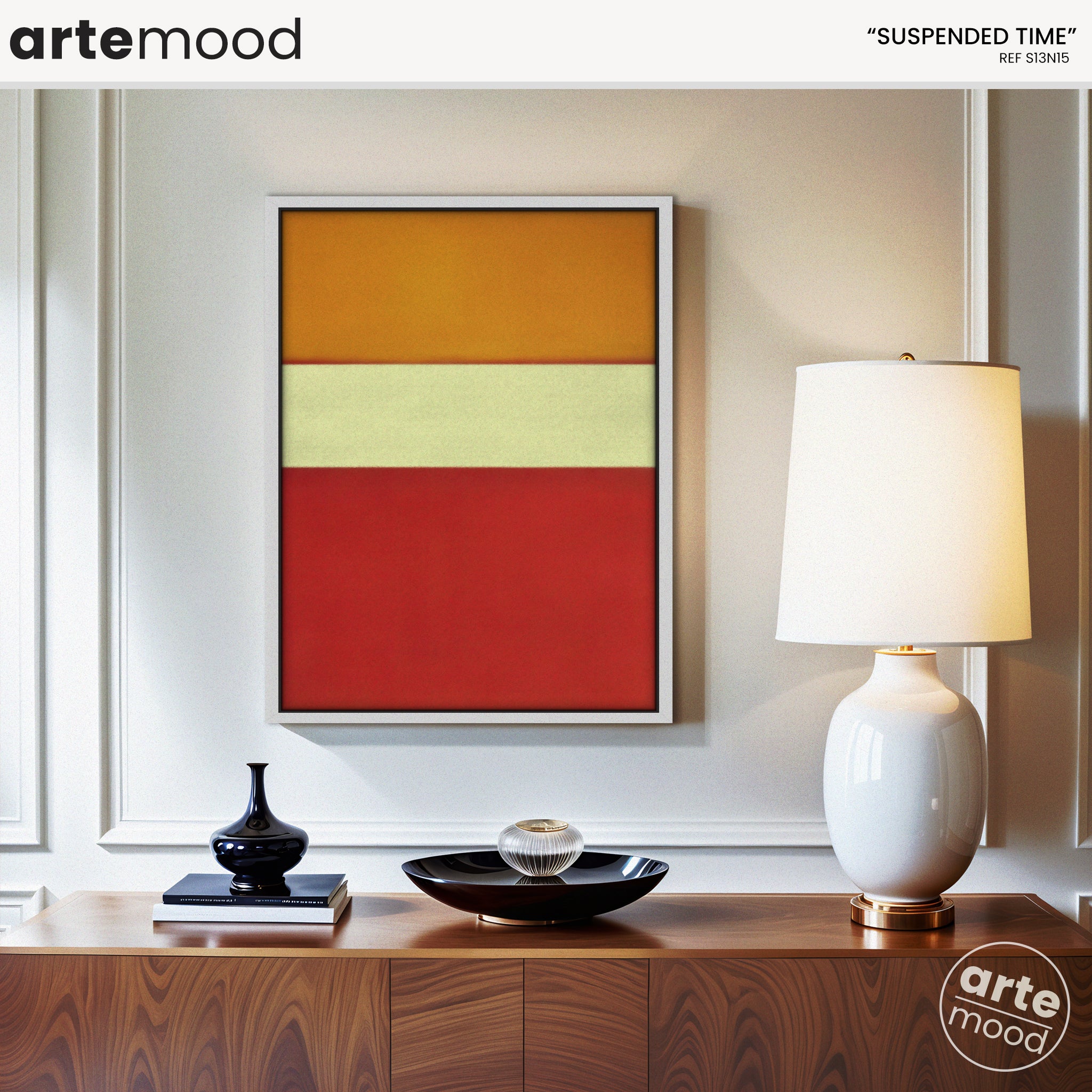 Color Field Artwork Print On Canvas - Orange, White, Red, Rothko Style Vibrant Art