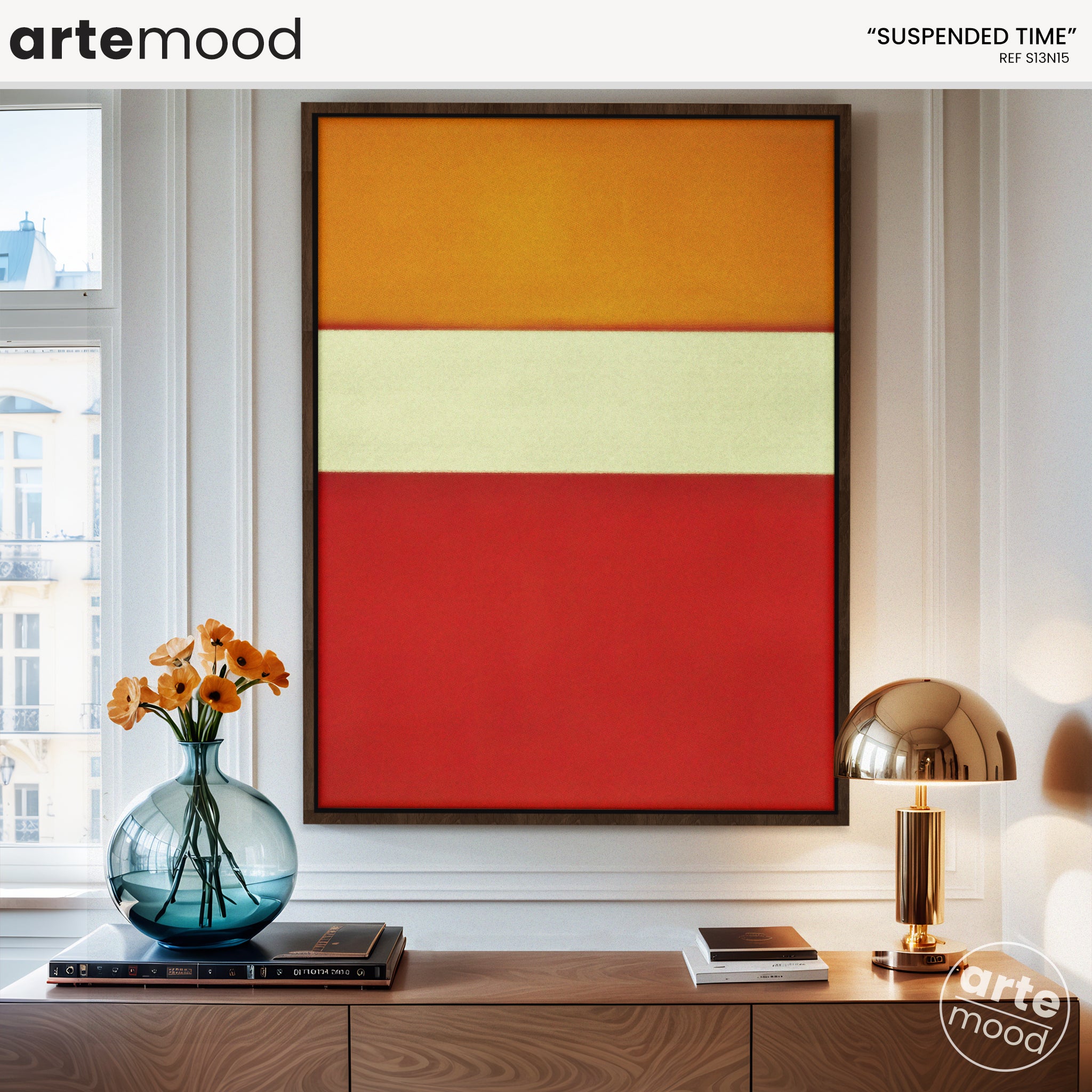 Color Field Artwork Print On Canvas - Orange, White, Red, Rothko Style Vibrant Art