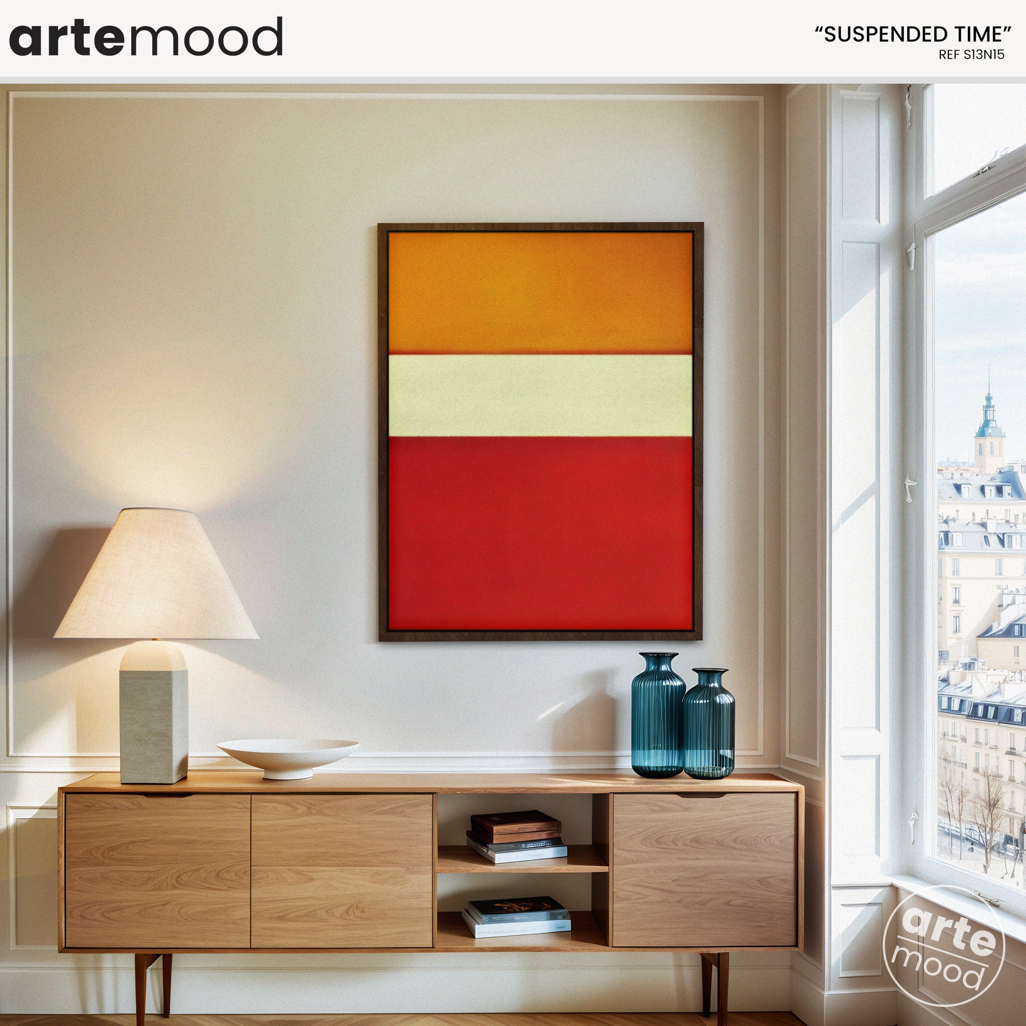 Color Field Artwork Print On Canvas - Orange, White, Red, Rothko Style Vibrant Art