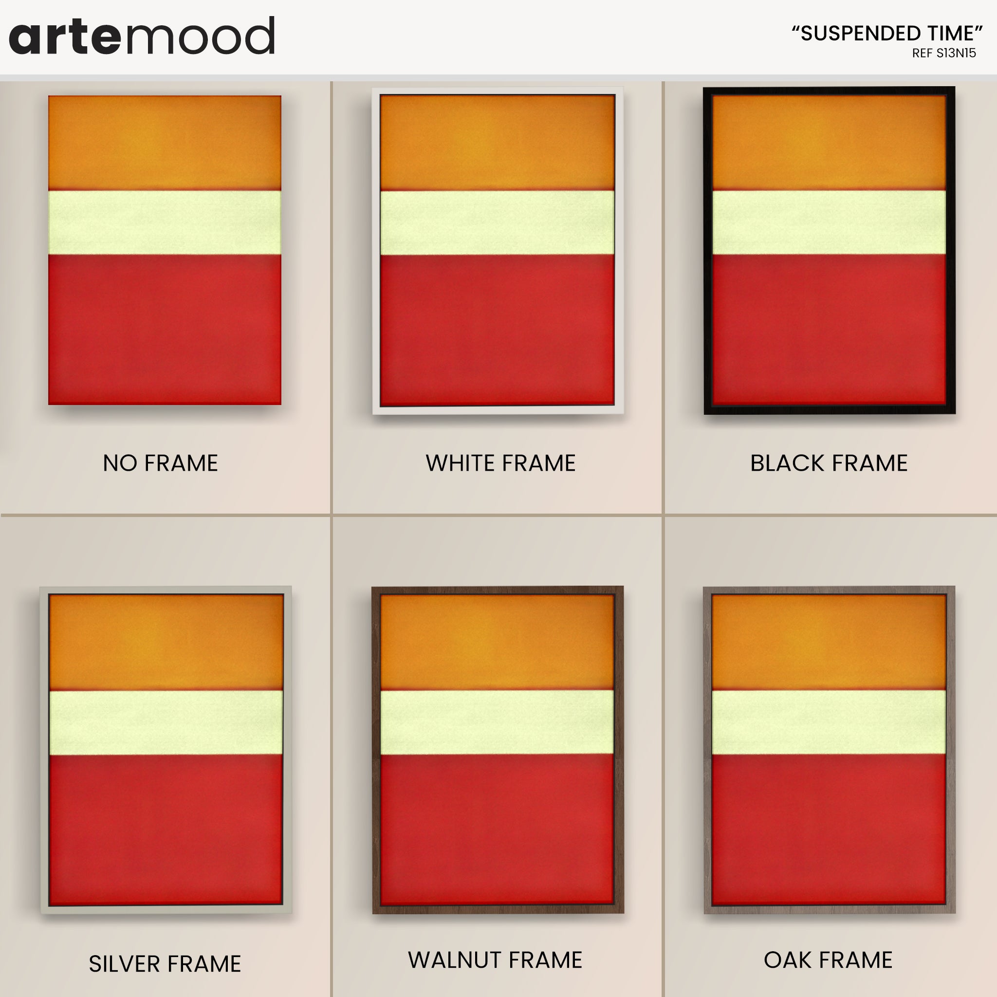 Color Field Artwork Print On Canvas - Orange, White, Red, Rothko Style Vibrant Art