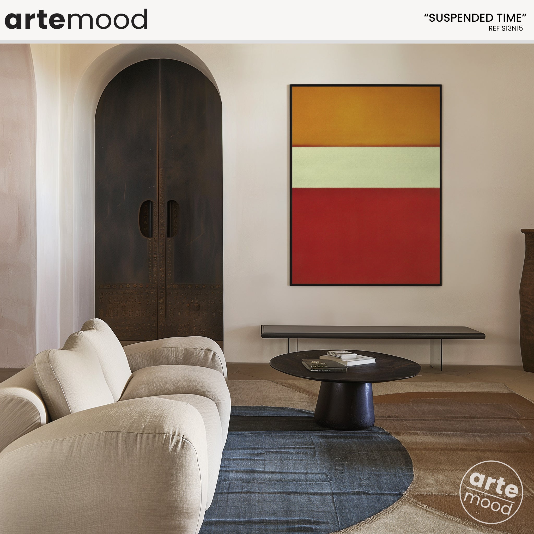 Color Field Artwork Print On Canvas - Orange, White, Red, Rothko Style Vibrant Art