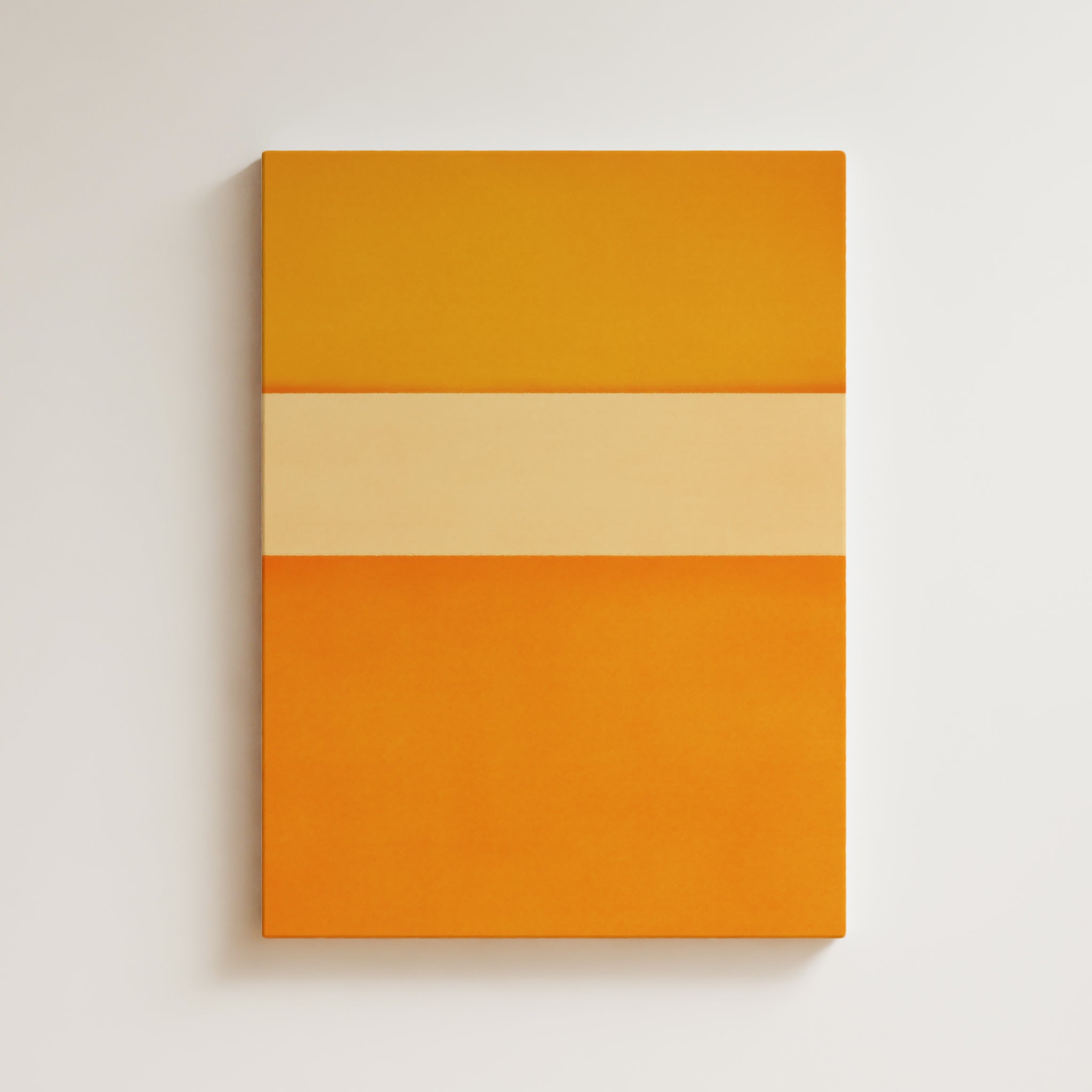 Color Field Artwork Print On Canvas - Minimalist, Zen, Orange, Sunburst, Yellow, Contemporary, Serene