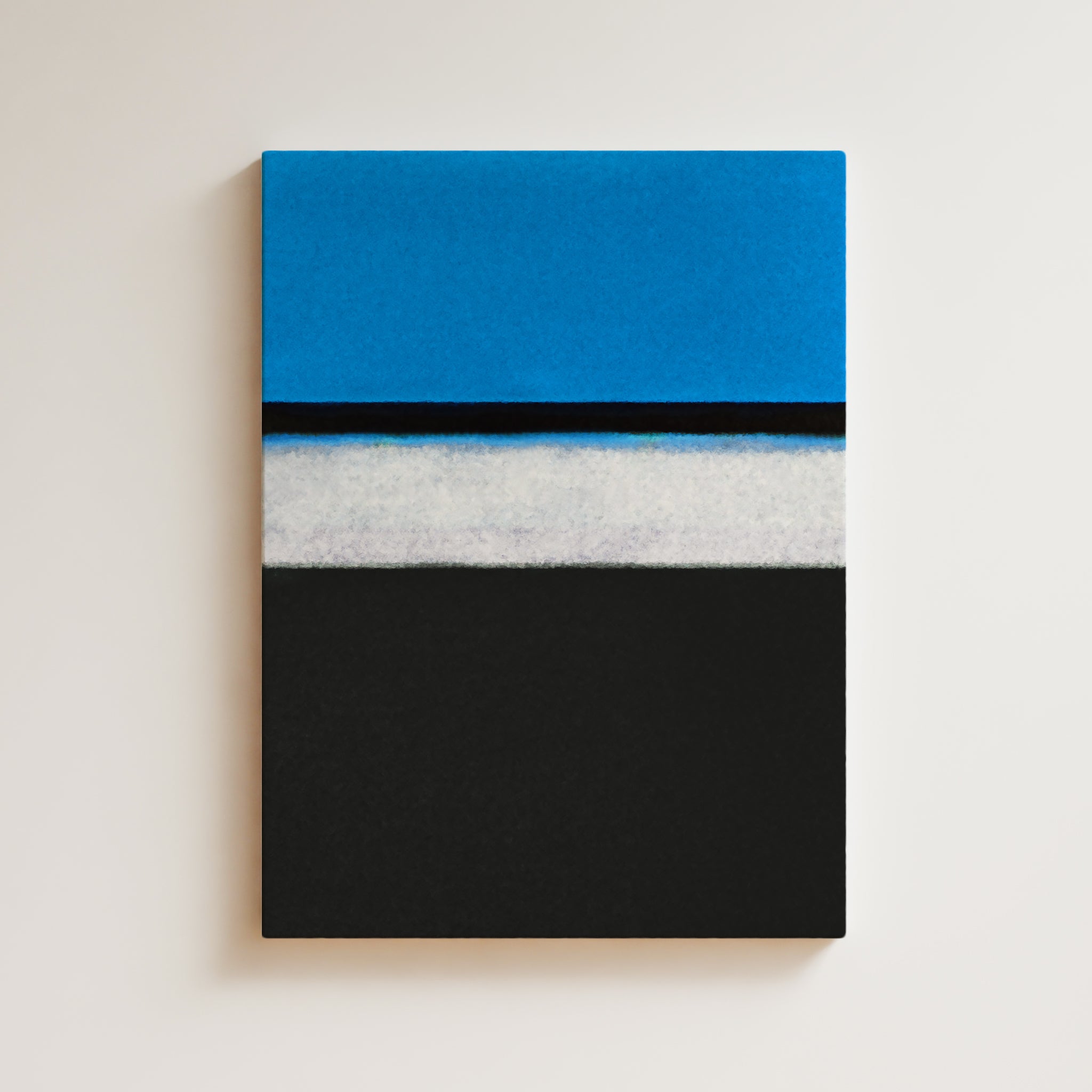 Color Field Artwork Print On Canvas - Minimalist, Zen, Blue, White, Black, Rothko Style Wall Art