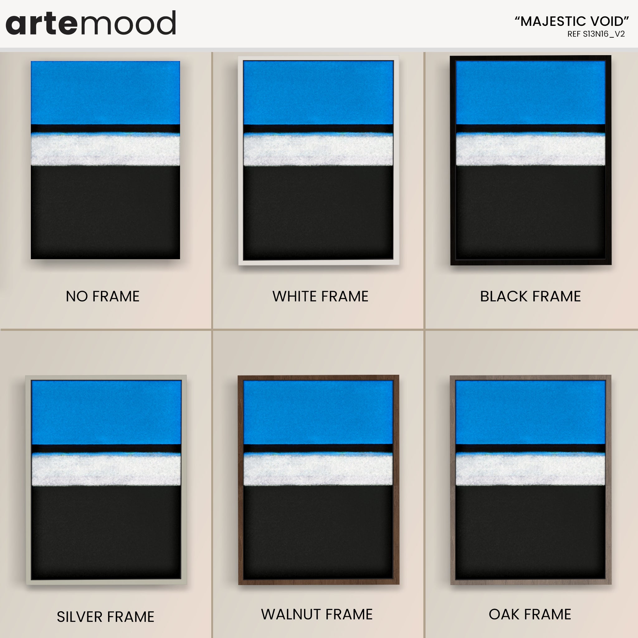 Color Field Artwork Print On Canvas - Minimalist, Zen, Blue, White, Black, Rothko Style Wall Art