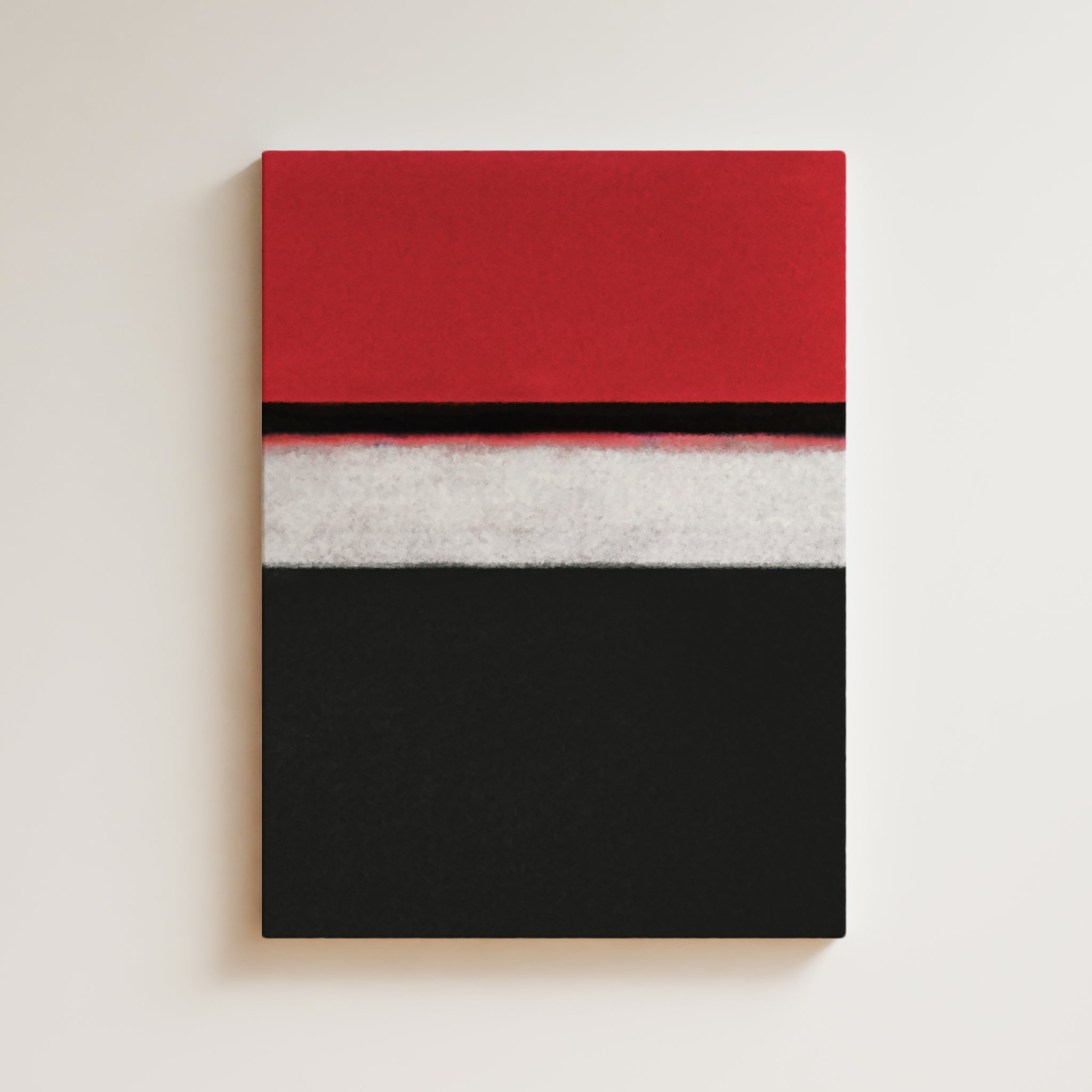 Color Field Artwork Print On Canvas - Minimalist, Zen, Red, Cherry, White, Black