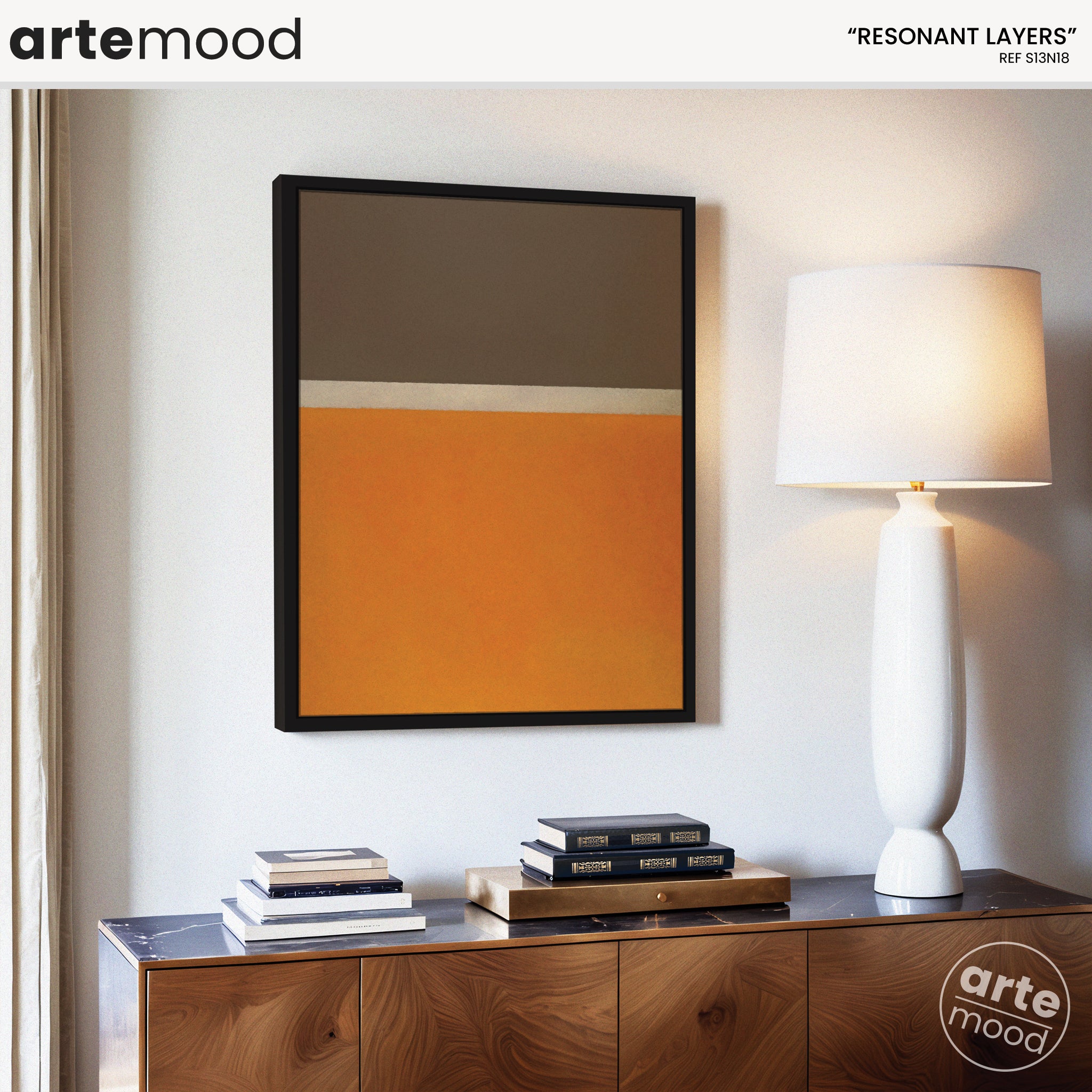 Color Field Artwork Print On Canvas - Minimalist, Orange_Yellow_Brown_Golden_Wall_Art_Framed_Rothko_Style