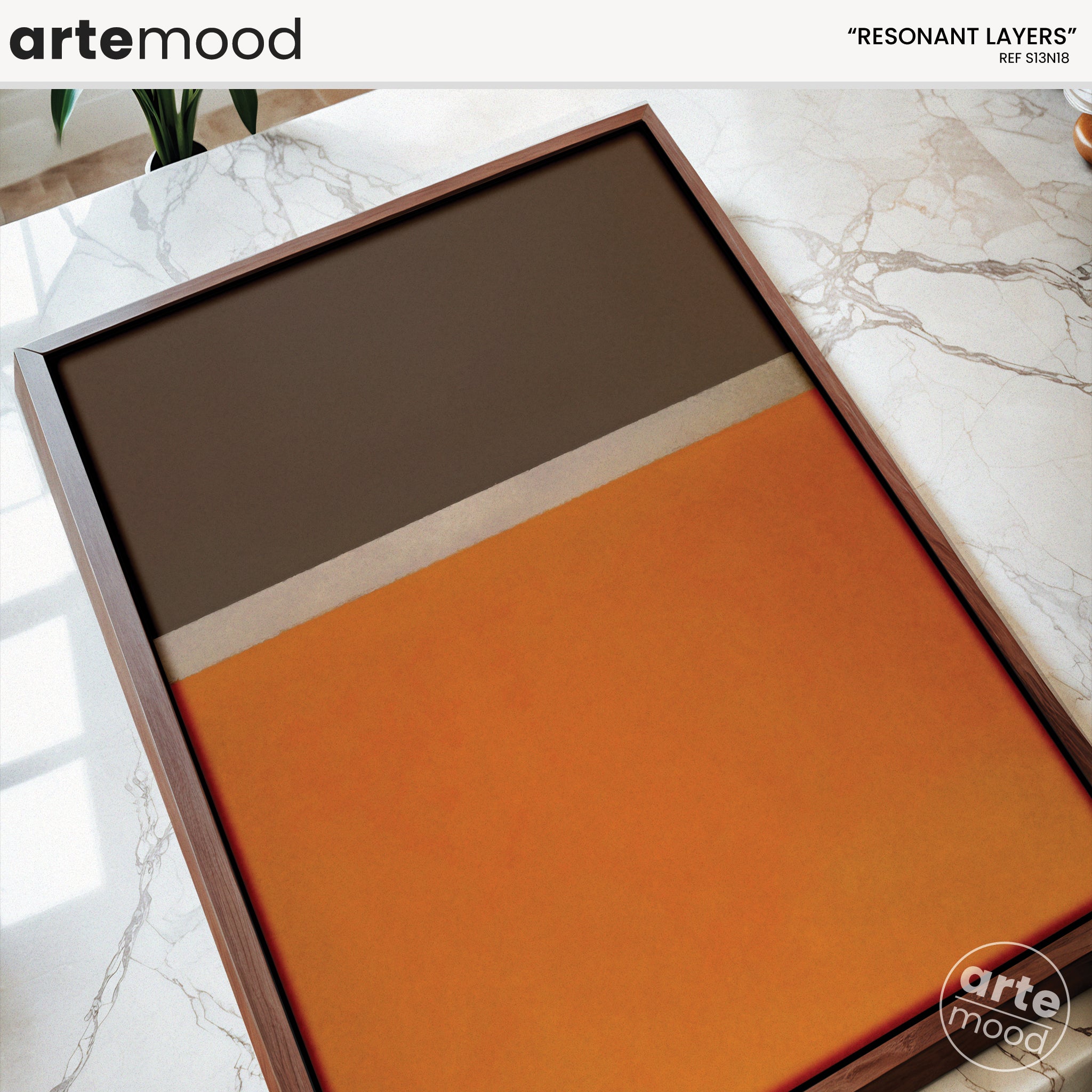 Color Field Artwork Print On Canvas - Minimalist, Orange_Yellow_Brown_Golden_Wall_Art_Framed_Rothko_Style