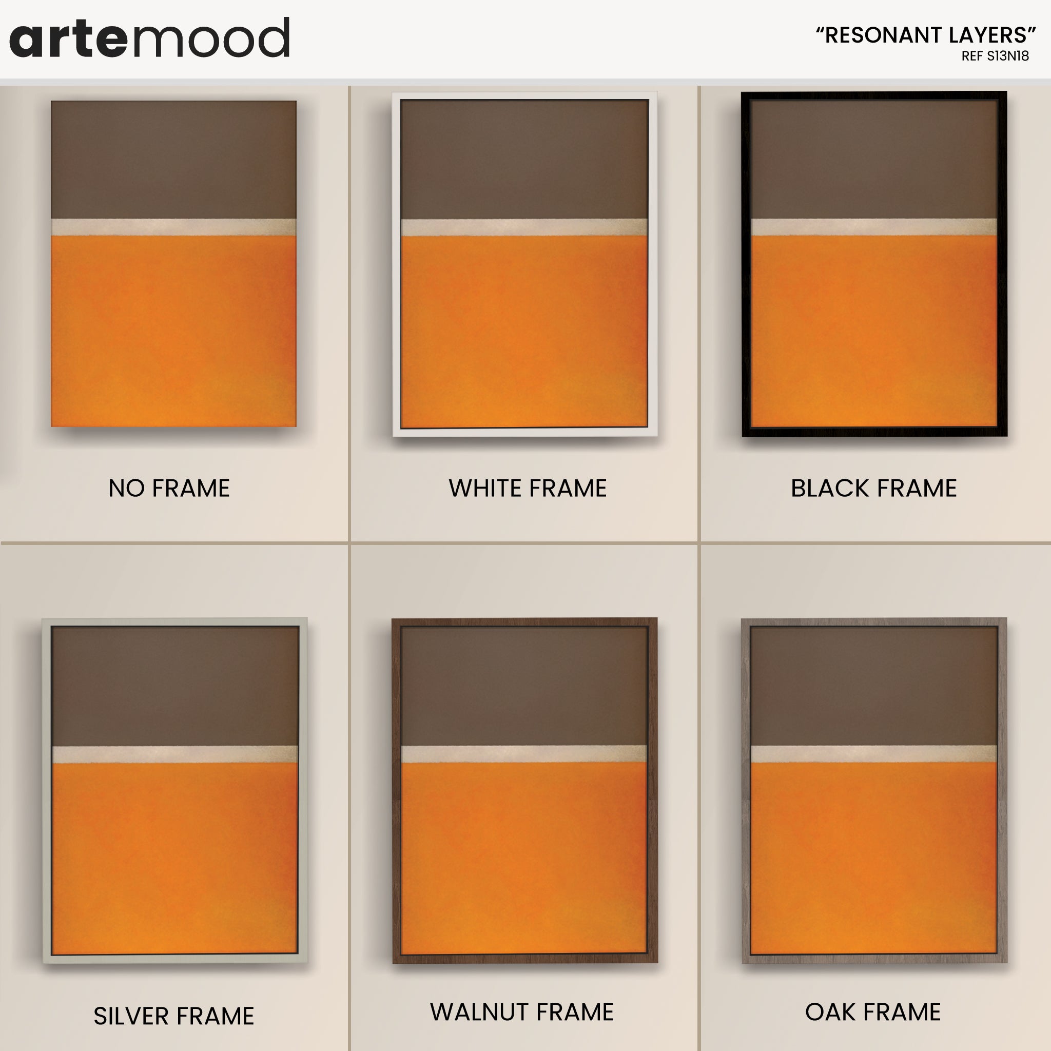 Color Field Artwork Print On Canvas - Minimalist, Orange_Yellow_Brown_Golden_Wall_Art_Framed_Rothko_Style