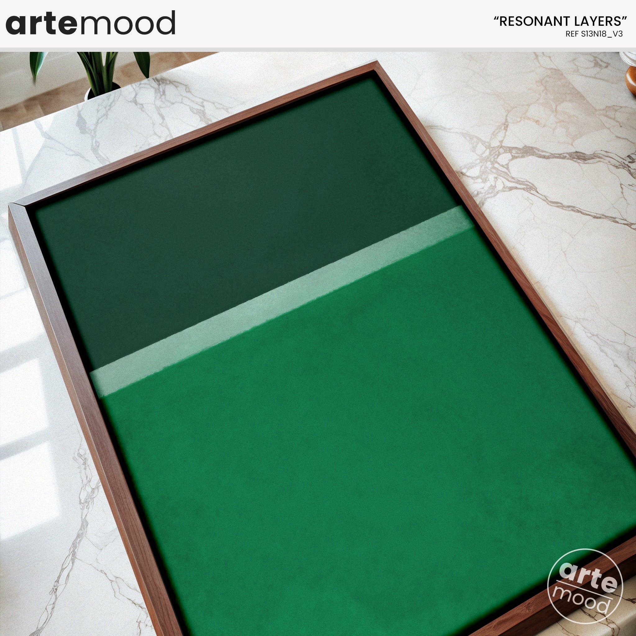 Color Field Artwork Print On Canvas - Minimalist, Zen, Green Rothko Style Wall Art Decor