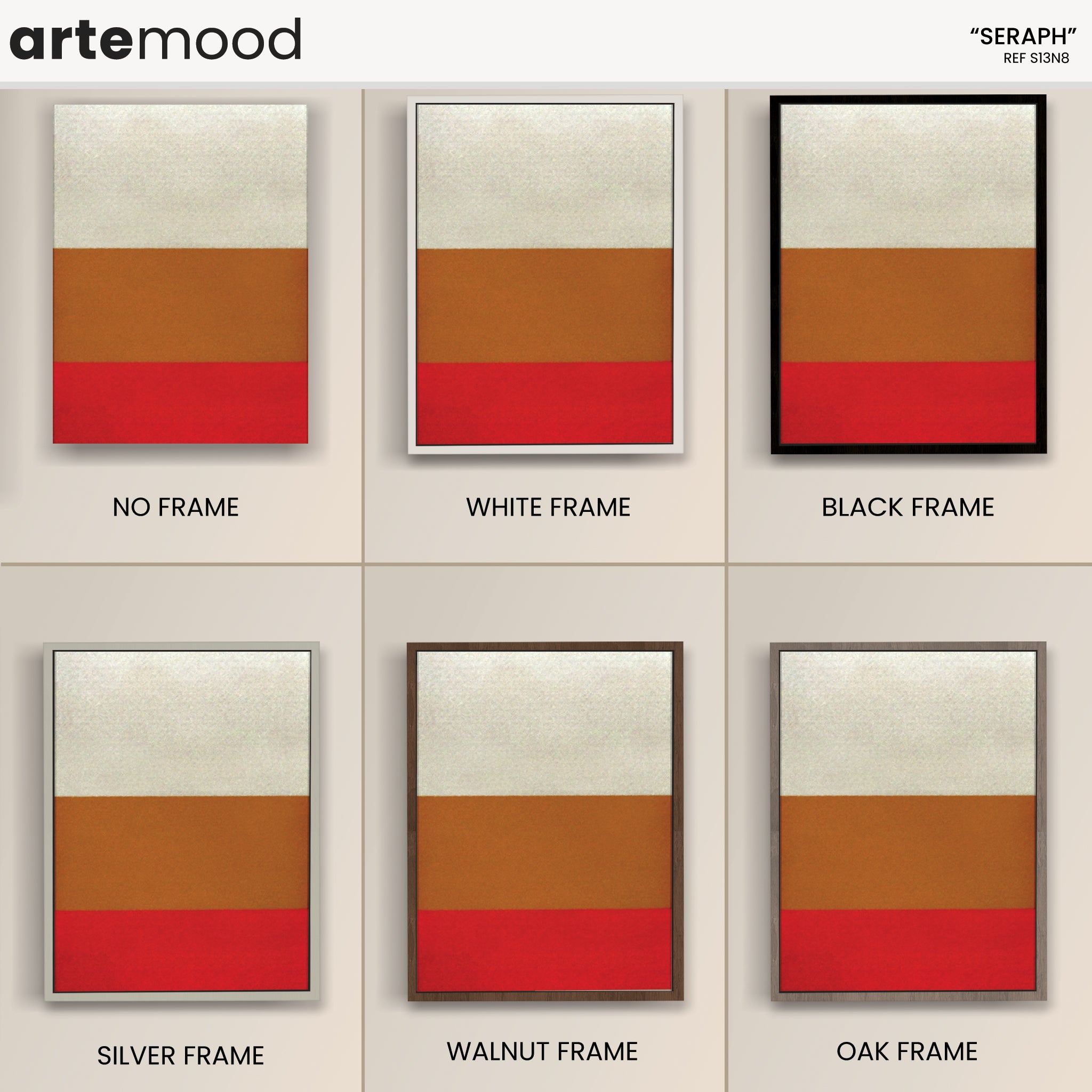 Color Field Artwork Print On Canvas - Minimalist, Zen, White, Orange, Red