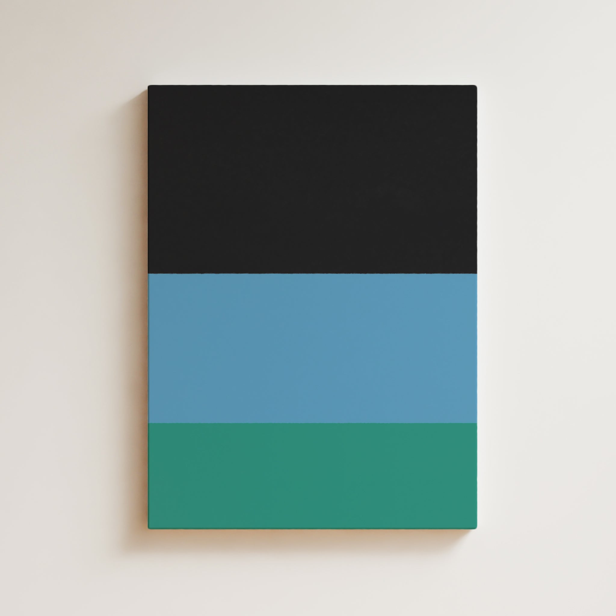 Color Field Artwork Print On Canvas - Minimalist, Zen, Green, Blue, Black, Elegant Wall Decor Calm