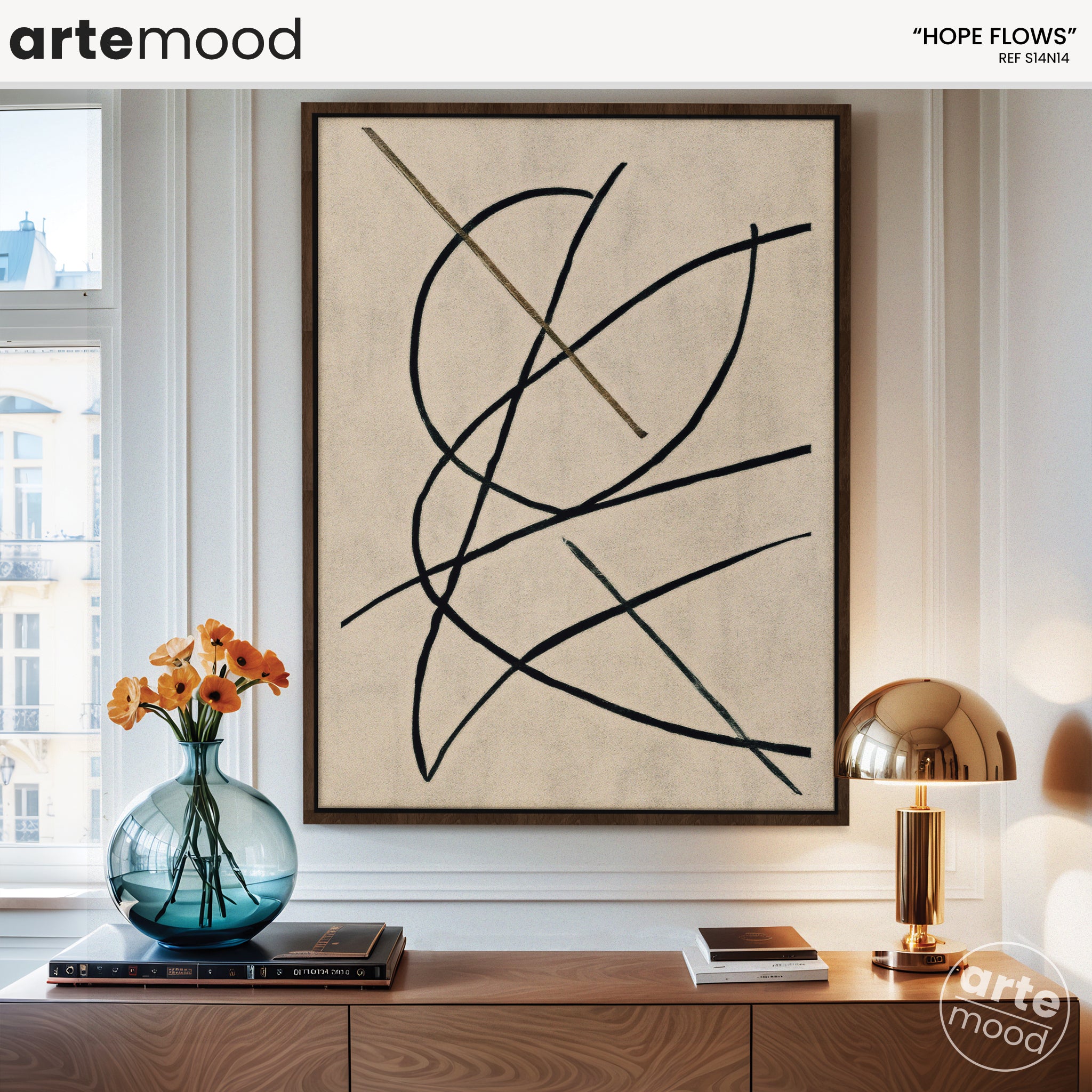 Abstract Artwork Print On Canvas - Minimalist Expressive Modern Art - Line Art, Loft Artwork, Contemporary Minimal Lines Composition