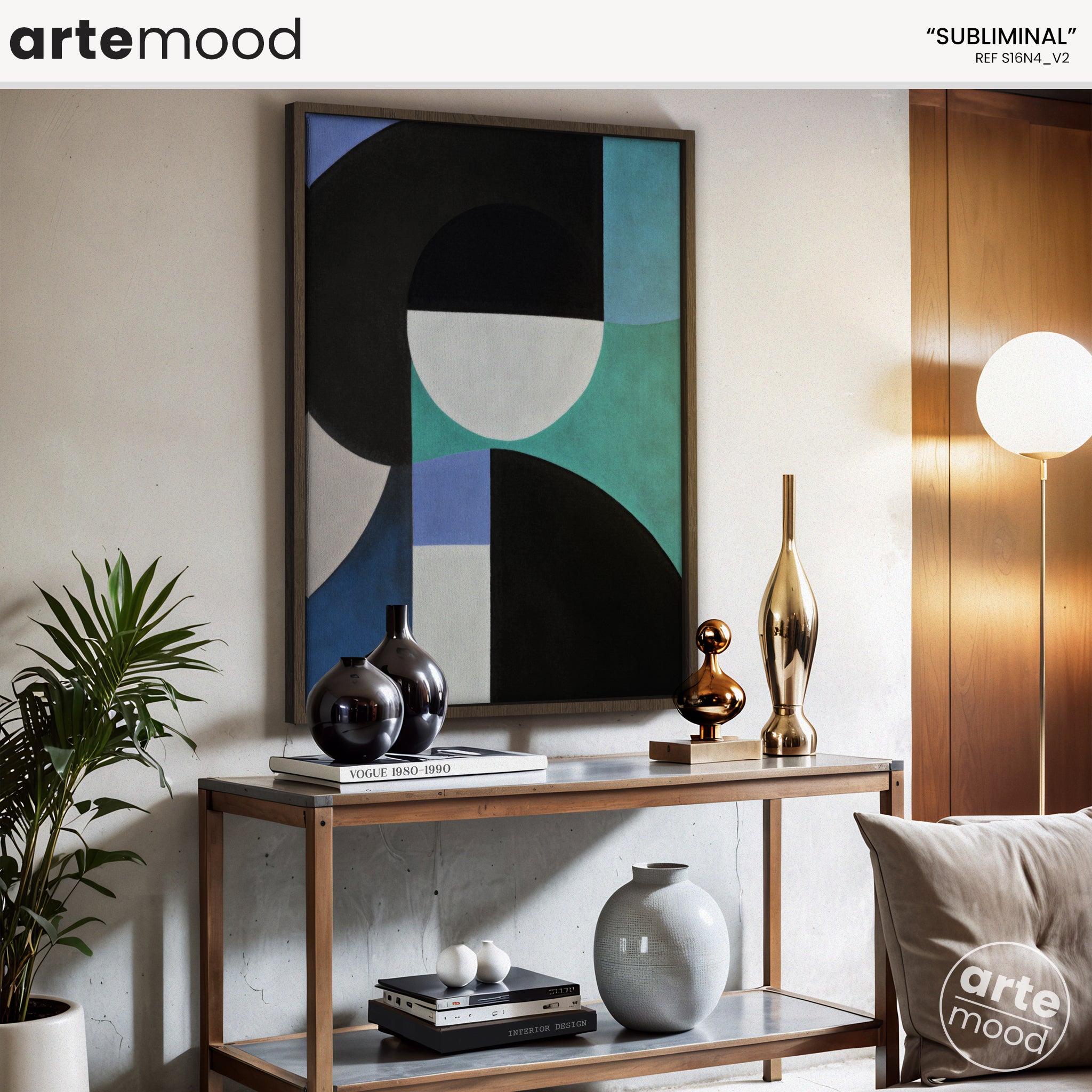 Abstract Artwork Print - Modern Art Canvas - Contemporary Wall Art Composition Print Canvas Framed