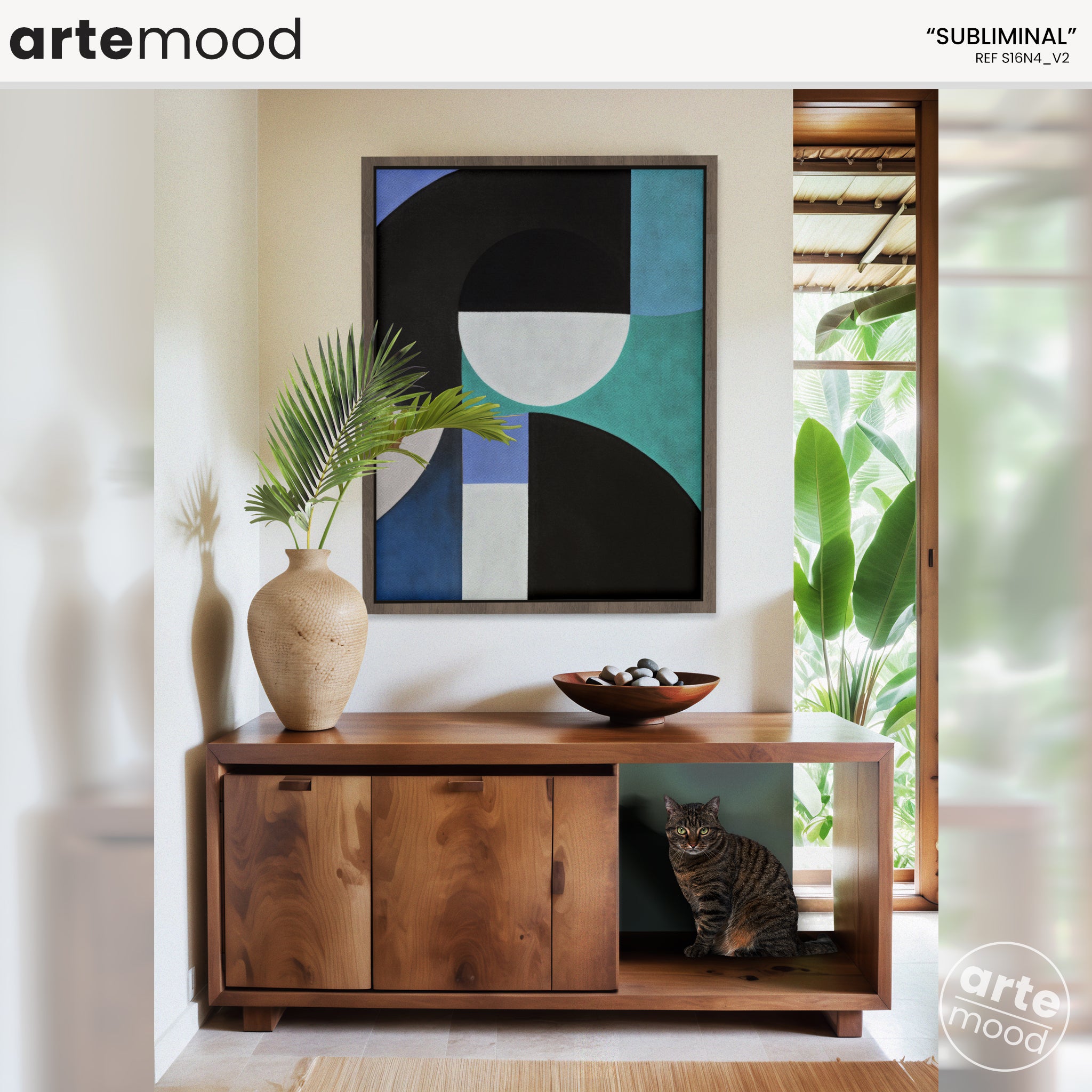 Abstract Artwork Print - Modern Art Canvas - Contemporary Wall Art Composition Print Canvas Framed