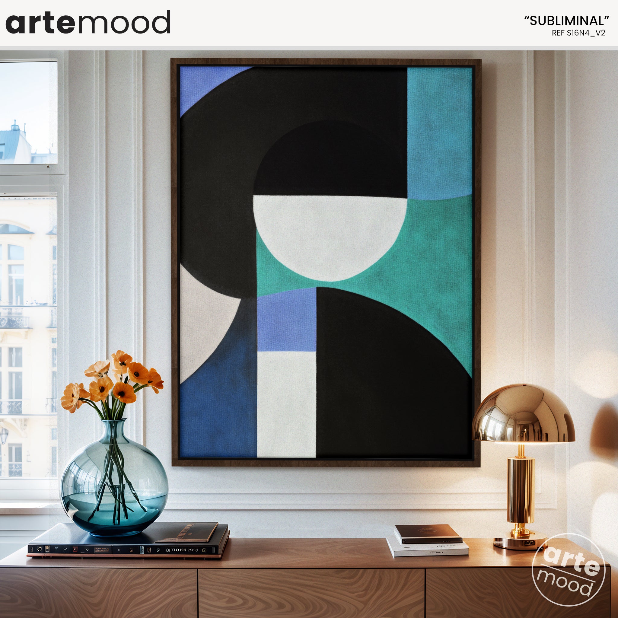 Abstract Artwork Print - Modern Art Canvas - Contemporary Wall Art Composition Print Canvas Framed