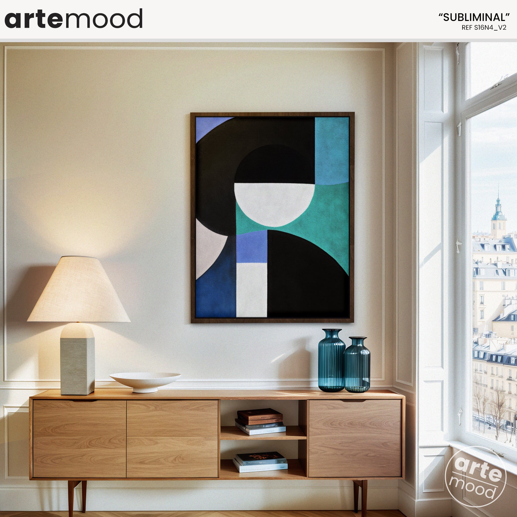 Abstract Artwork Print - Modern Art Canvas - Contemporary Wall Art Composition Print Canvas Framed