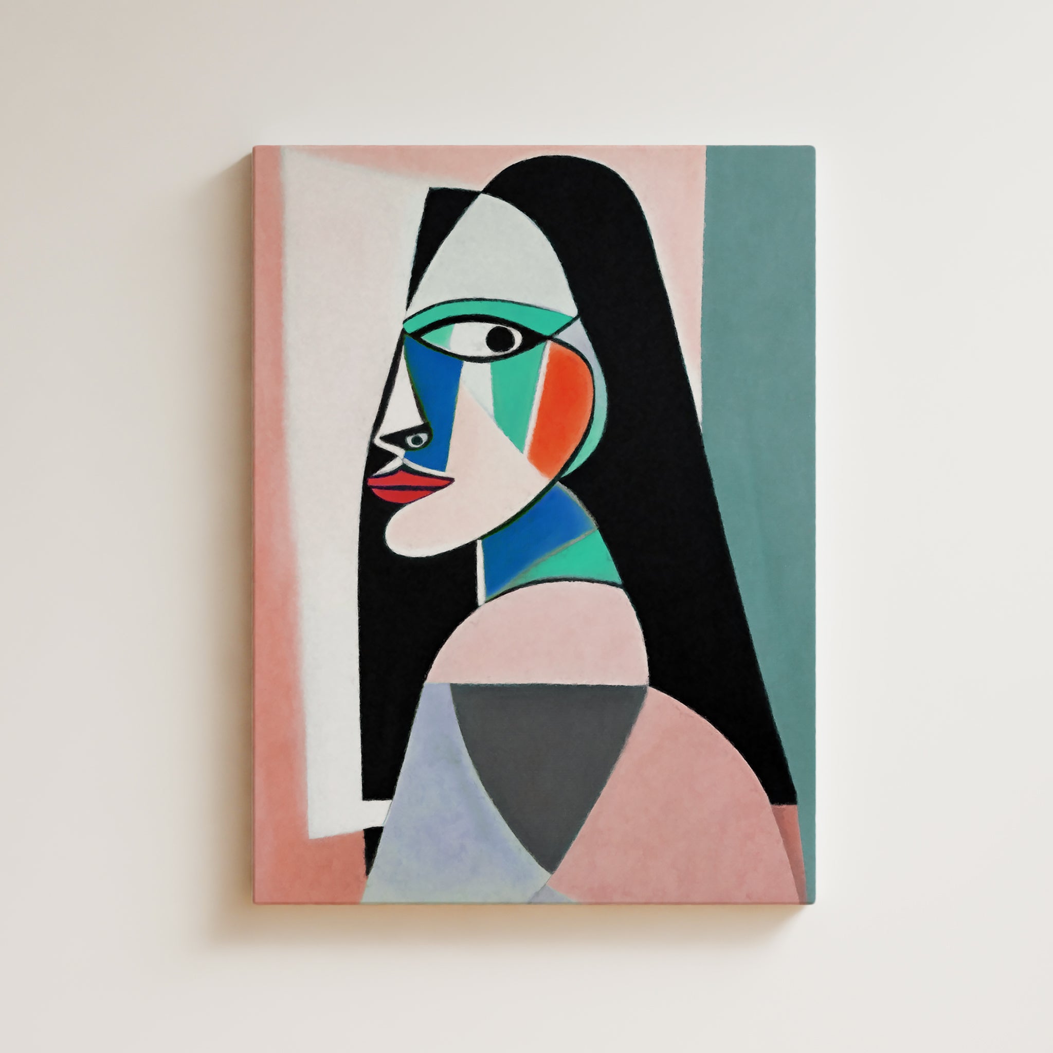 Woman Artwork Print - Picasso Inspired Art Print - Cubist Woman, Portrait, Face, Cubism, Geometric