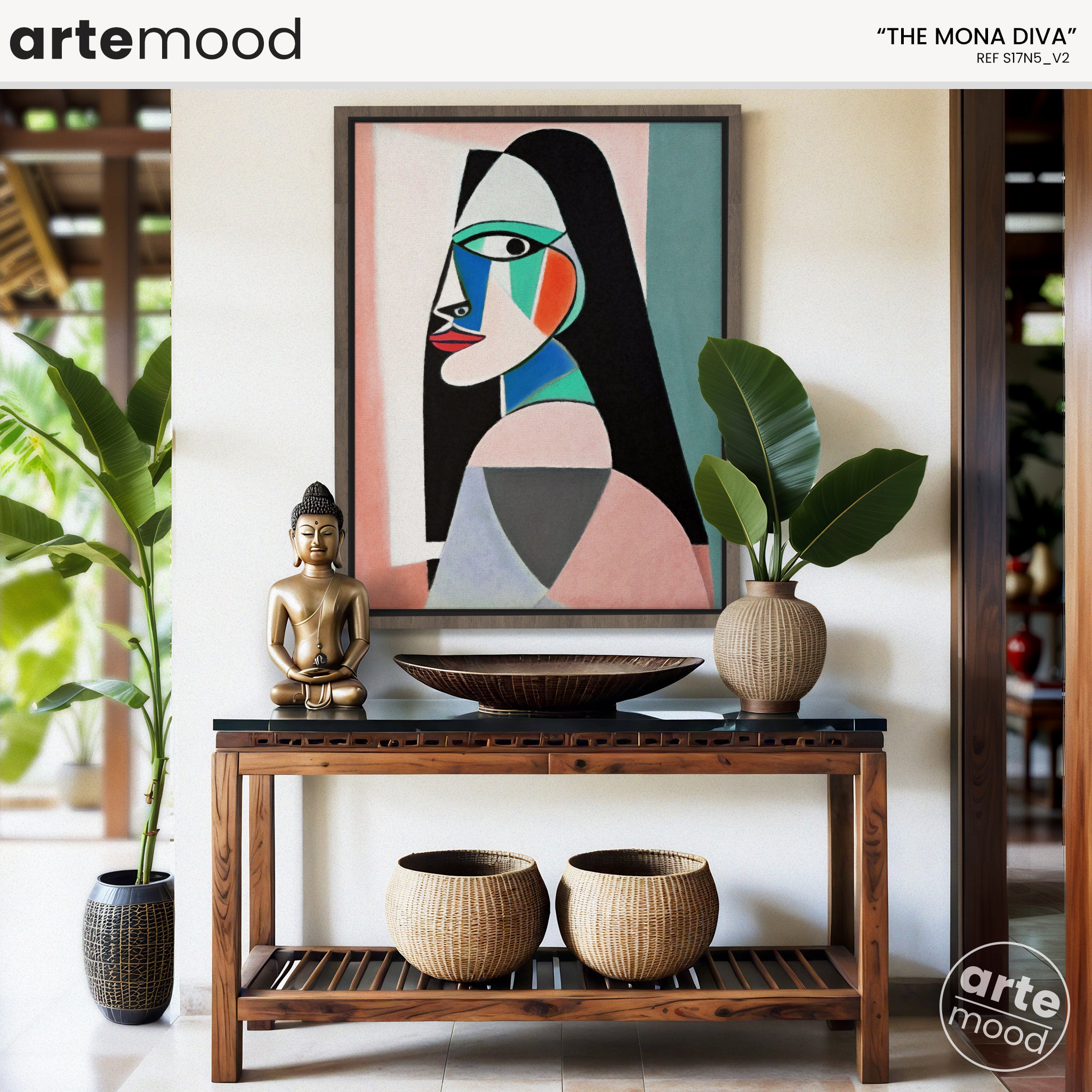 Woman Artwork Print - Picasso Inspired Art Print - Cubist Woman, Portrait, Face, Cubism, Geometric