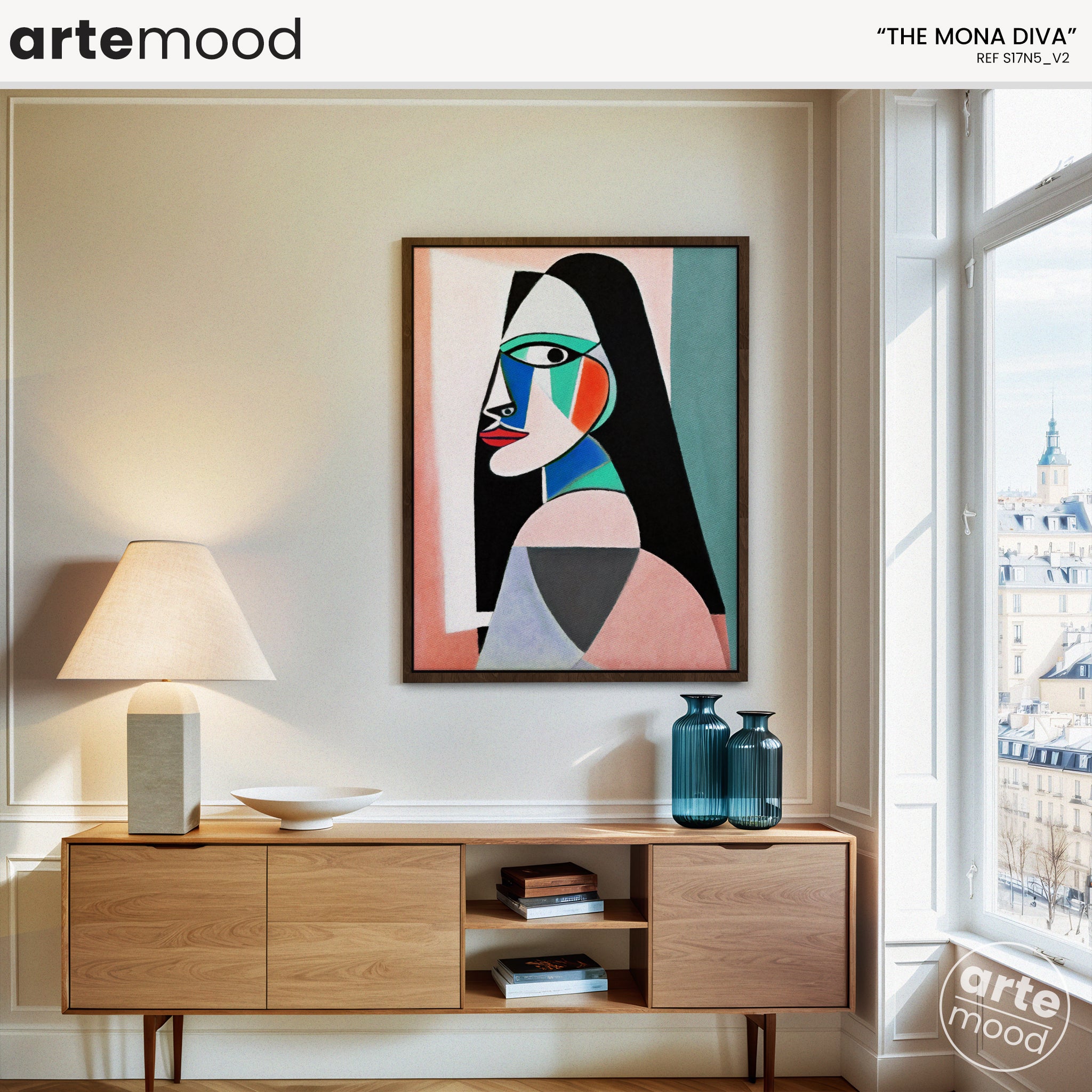 Woman Artwork Print - Picasso Inspired Art Print - Cubist Woman, Portrait, Face, Cubism, Geometric