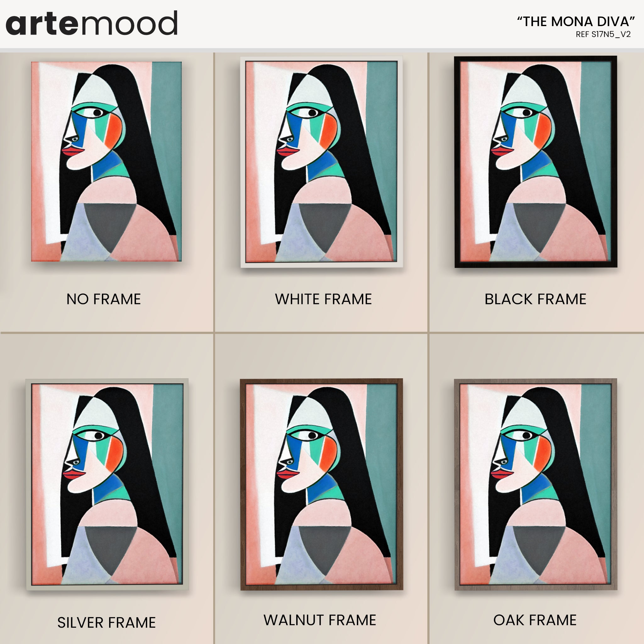 Woman Artwork Print - Picasso Inspired Art Print - Cubist Woman, Portrait, Face, Cubism, Geometric