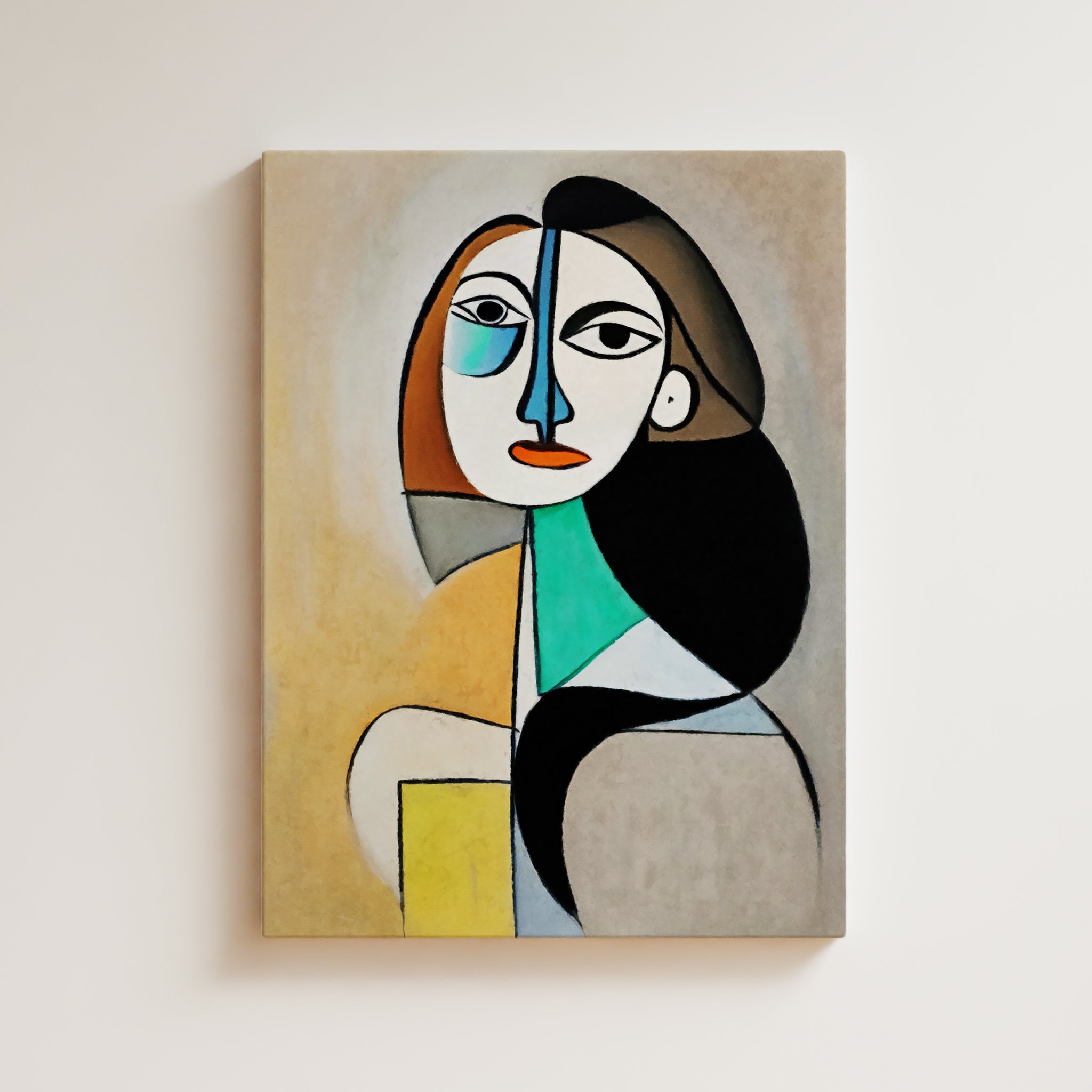 Woman Artwork Print - Picasso Inspired Art Print - Cubist Woman, Portrait, Face, Cubism, Geometric