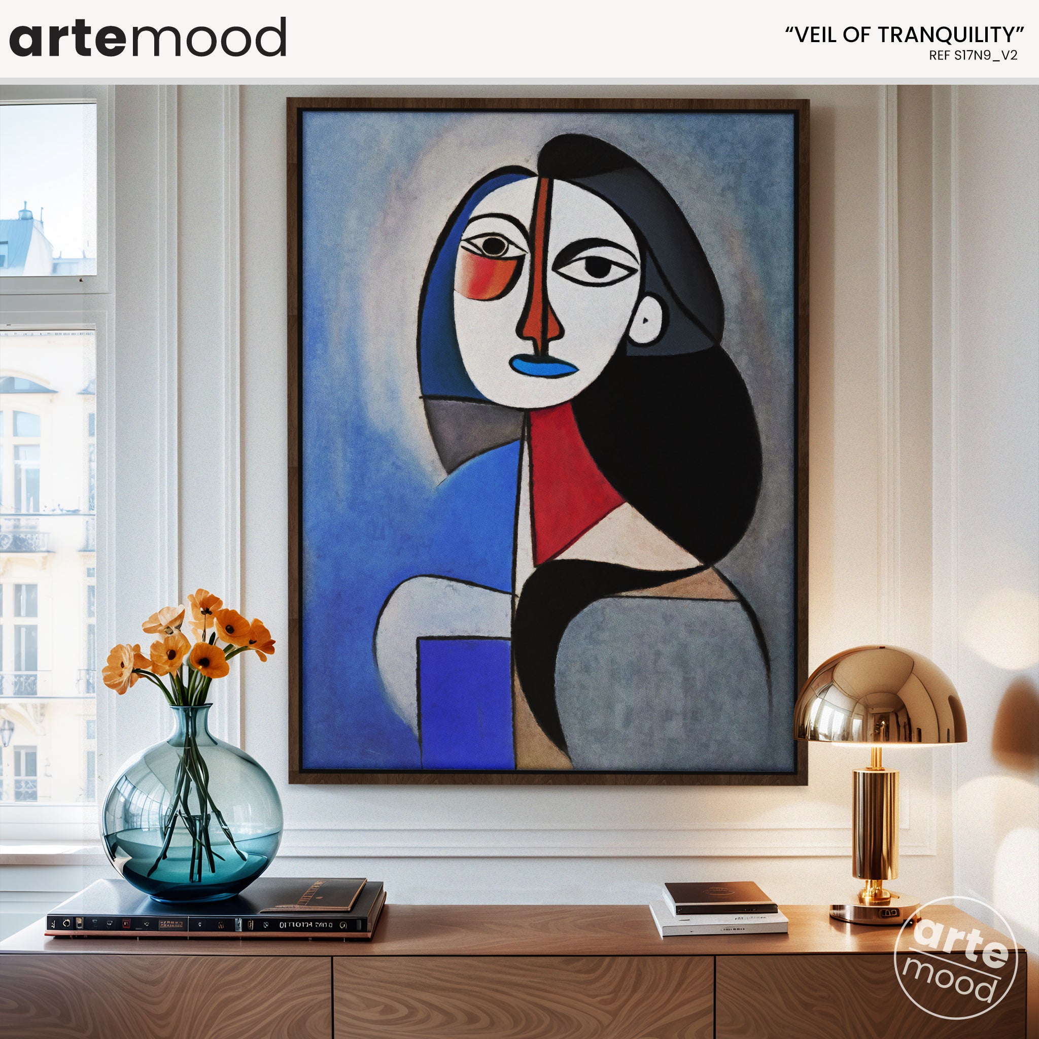 Woman Artwork Print - Picasso Inspired Art Print - Cubist Woman, Portrait, Face, Cubism, Geometric