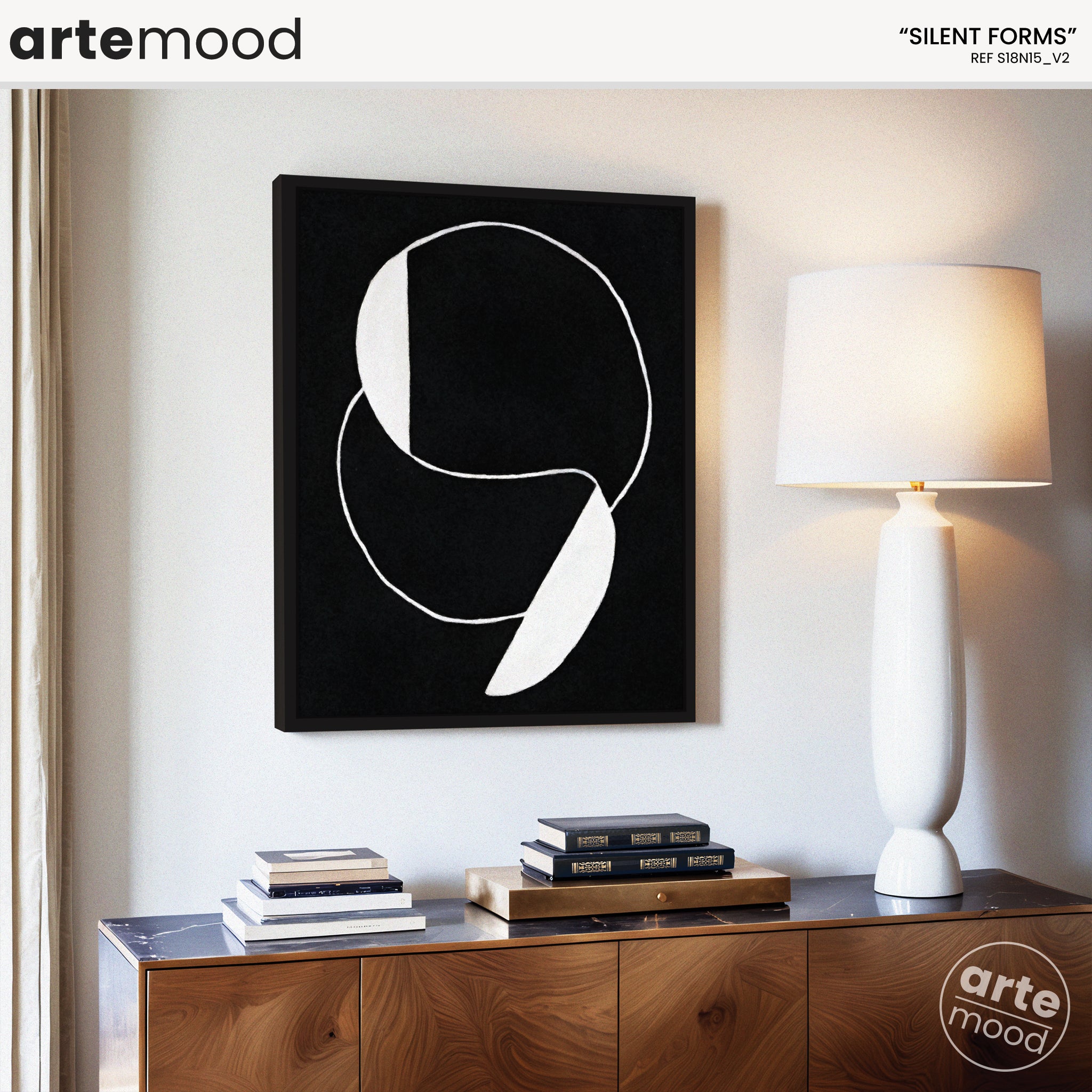 Abstract Artwork Print - Modern Art Canvas - Minimal Art, Black and White, Contemporary