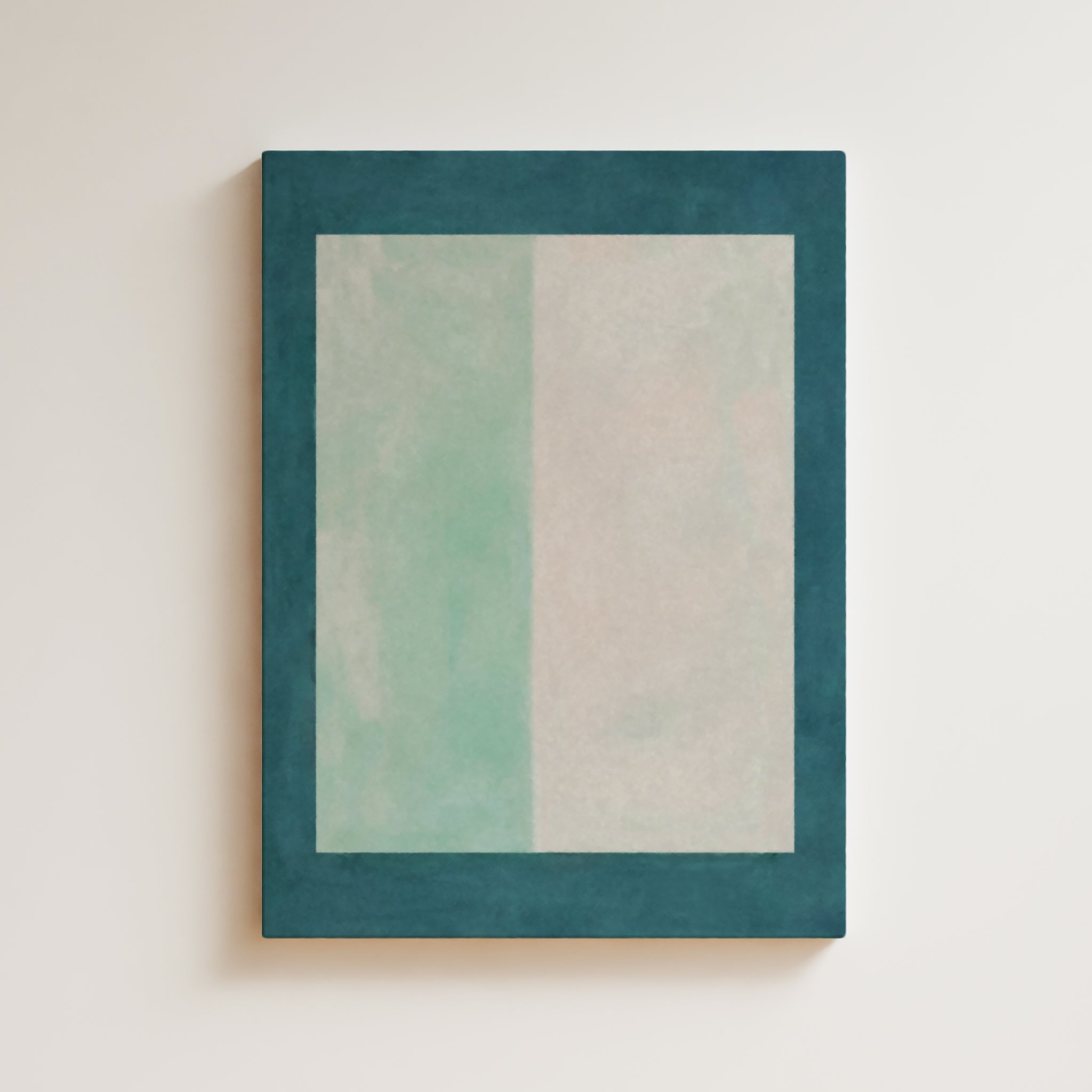 Color Field Artwork Print On Canvas - Minimalist, Zen, Blue, White, Minimal Composition Square Form