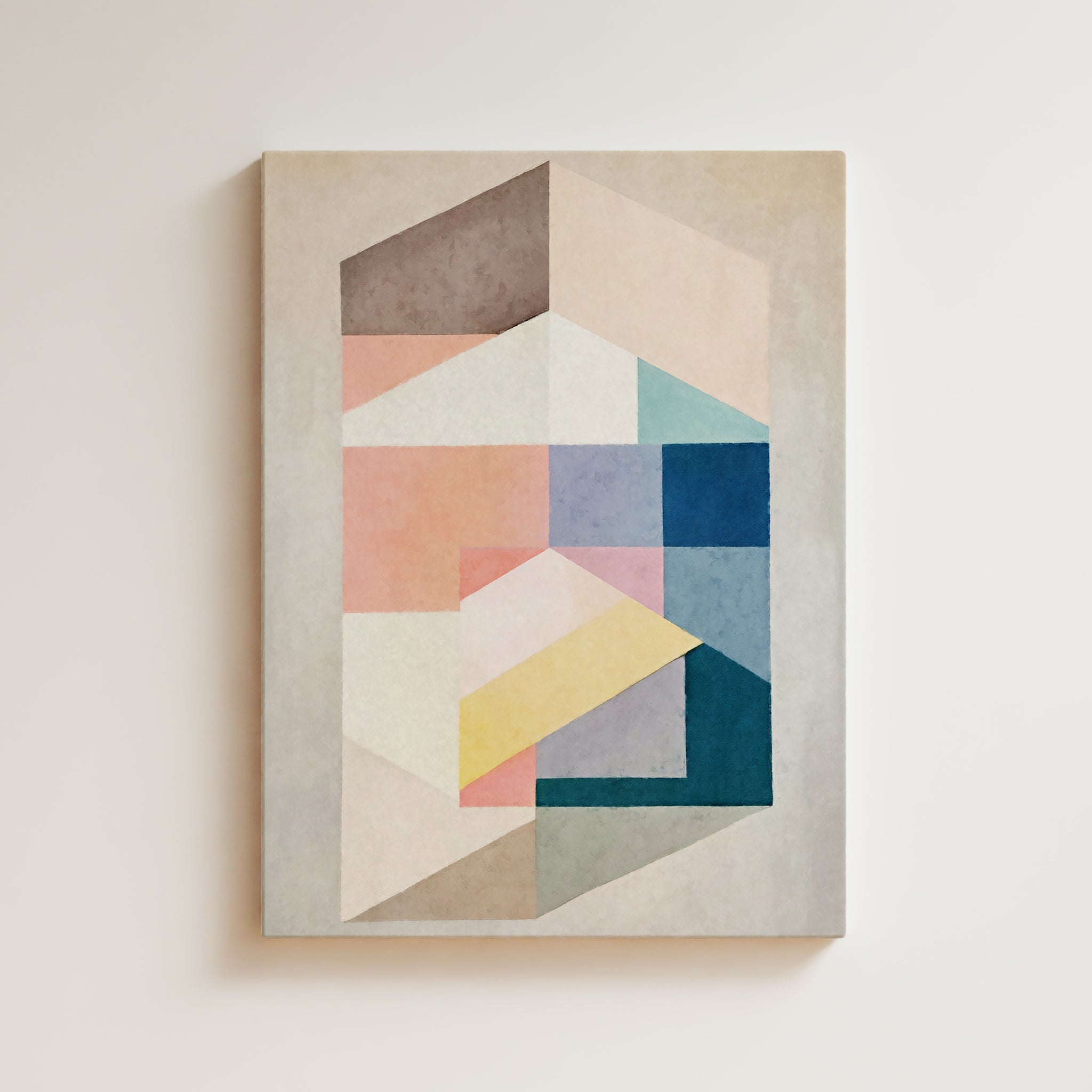 Abstract Artwork Print On Canvas - Minimalist Geometric Modern Art - Beige, Neutral Colors, Soft Palette, Zen, Harmony, Chic Art