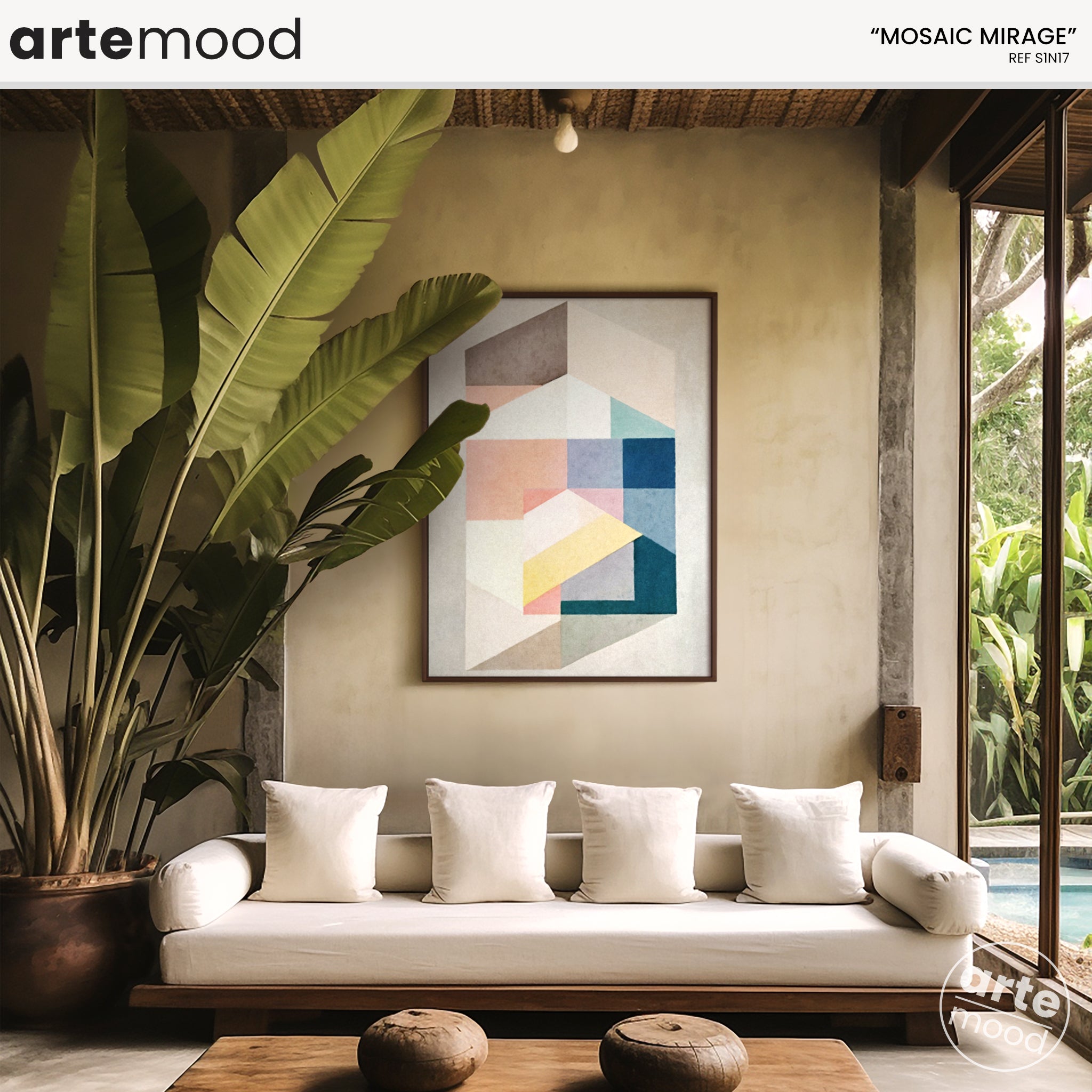 Abstract Artwork Print On Canvas - Minimalist Geometric Modern Art - Beige, Neutral Colors, Soft Palette, Zen, Harmony, Chic Art