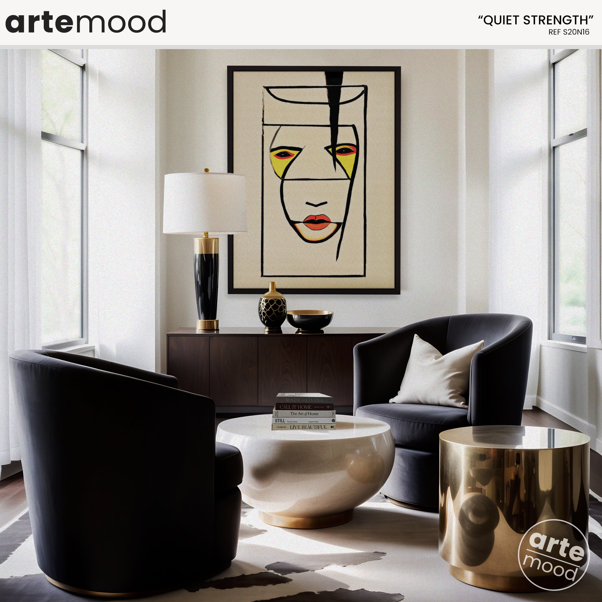 Woman Artwork Print - Expressive Face - Loft Art Portrait Framed Canvas Minimal Portrait Face