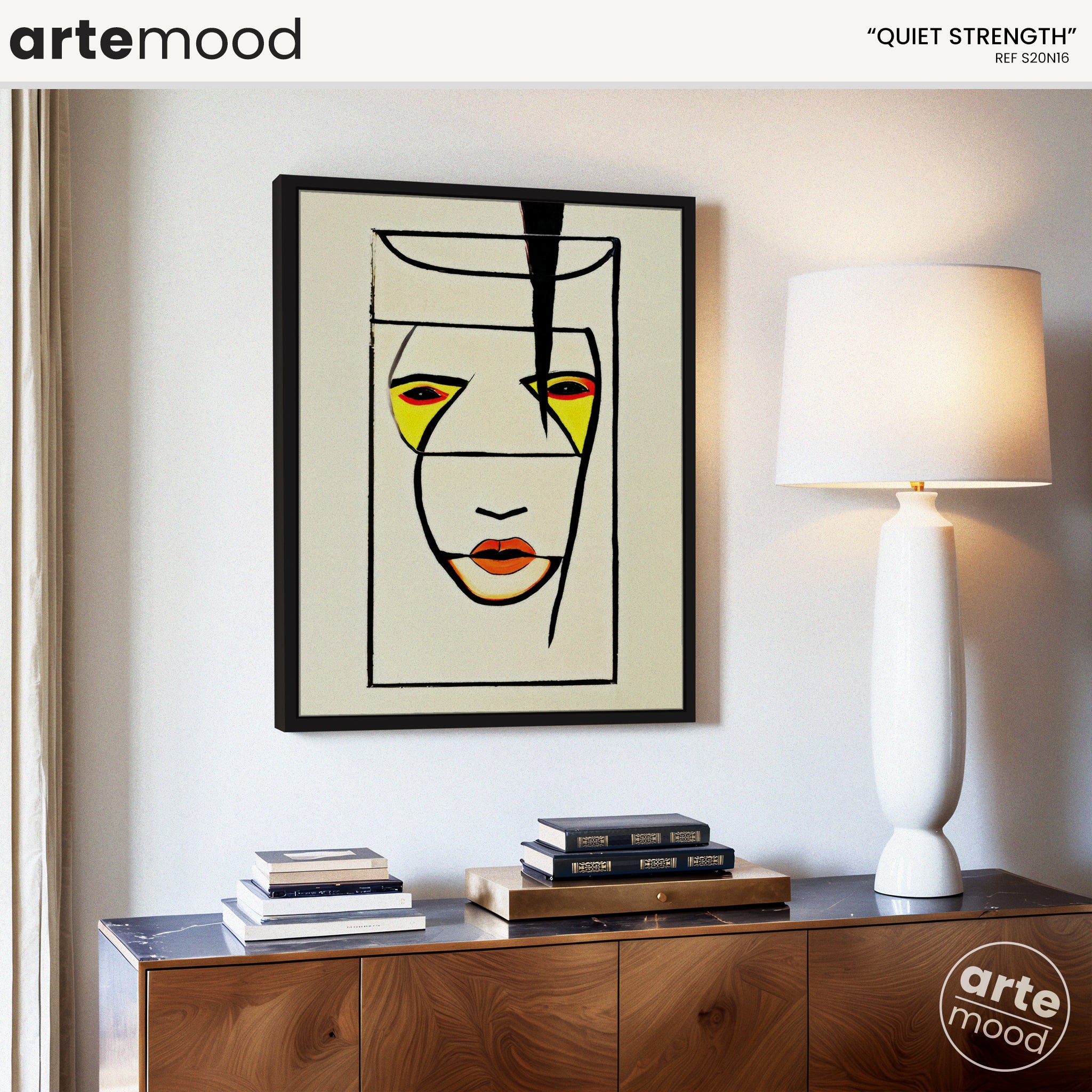 Woman Artwork Print - Expressive Face - Loft Art Portrait Framed Canvas Minimal Portrait Face