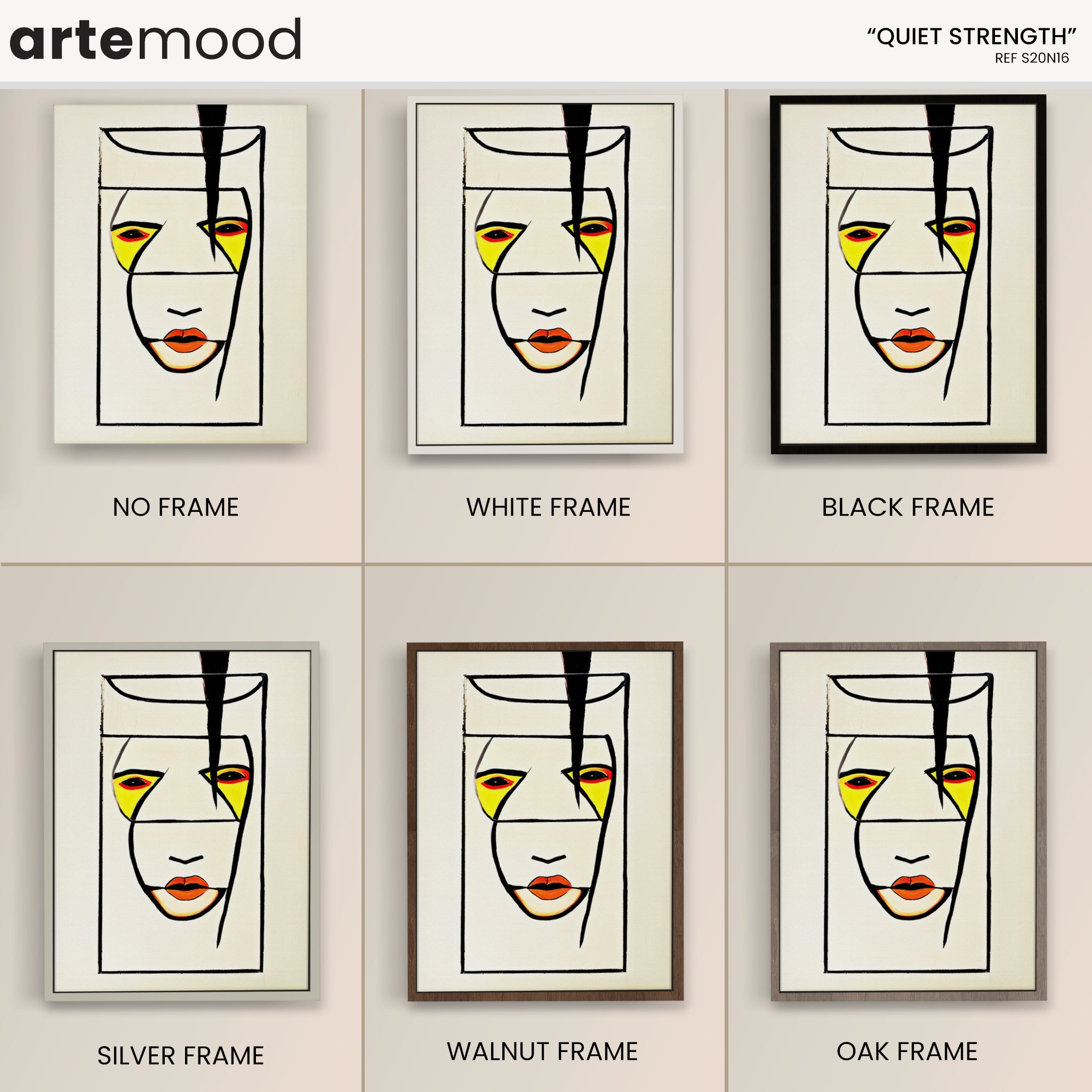 Woman Artwork Print - Expressive Face - Loft Art Portrait Framed Canvas Minimal Portrait Face