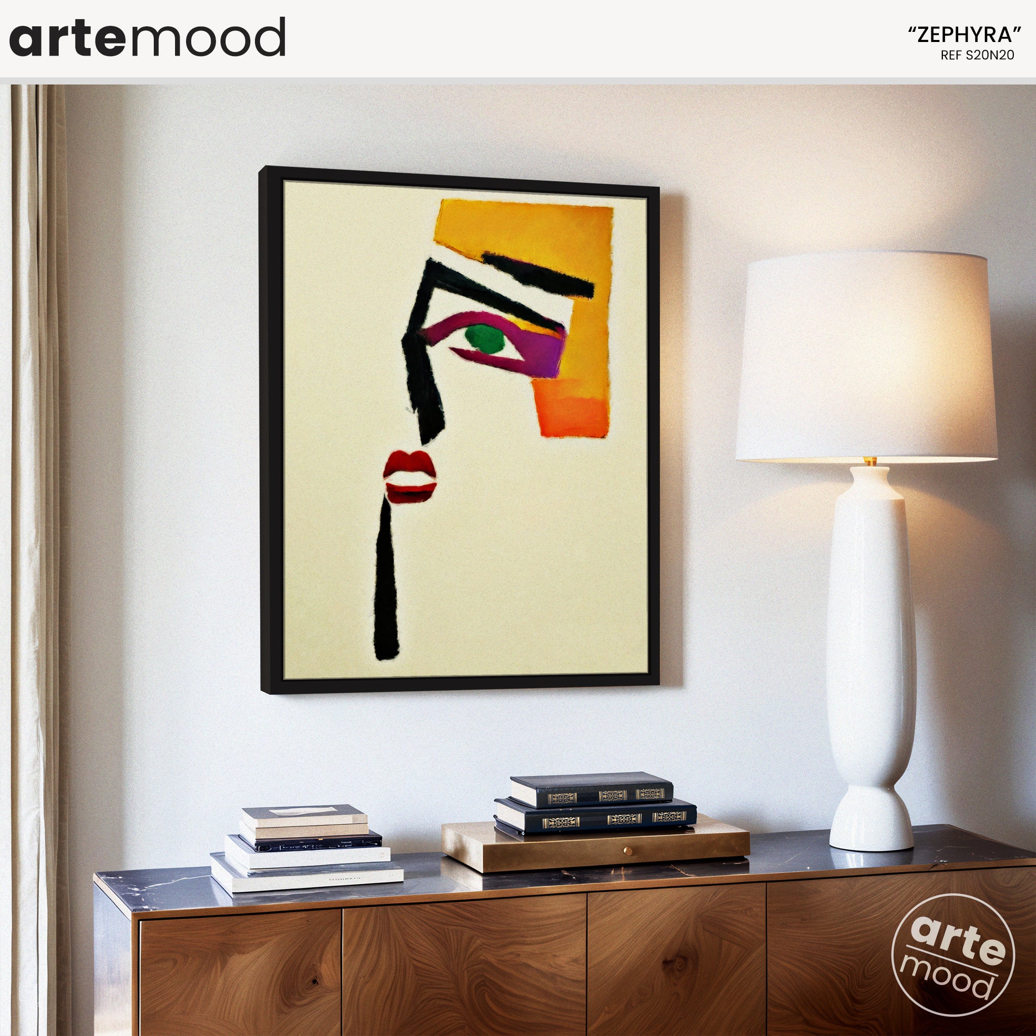 Woman Artwork Print - Portrait Minimal Art Print - Face Expressive Minimalism Art Framed Canvas