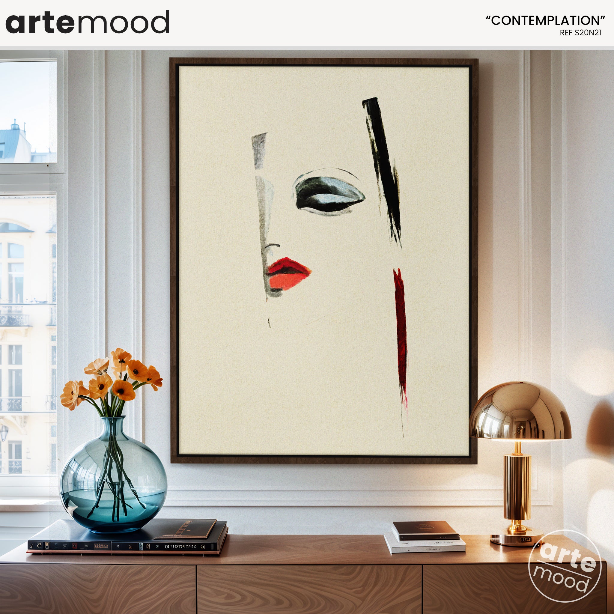 Woman Artwork Print - Portrait Art Print - Expressive Woman Portrait Minimal Wall Art