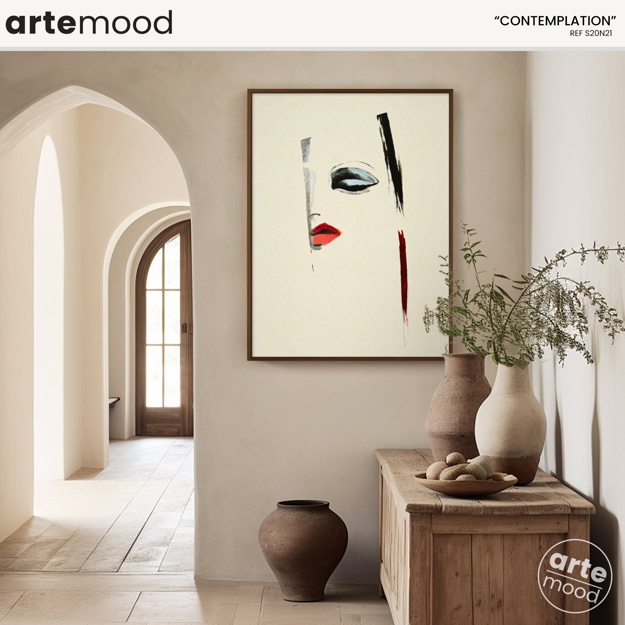 Woman Artwork Print - Portrait Art Print - Expressive Woman Portrait Minimal Wall Art