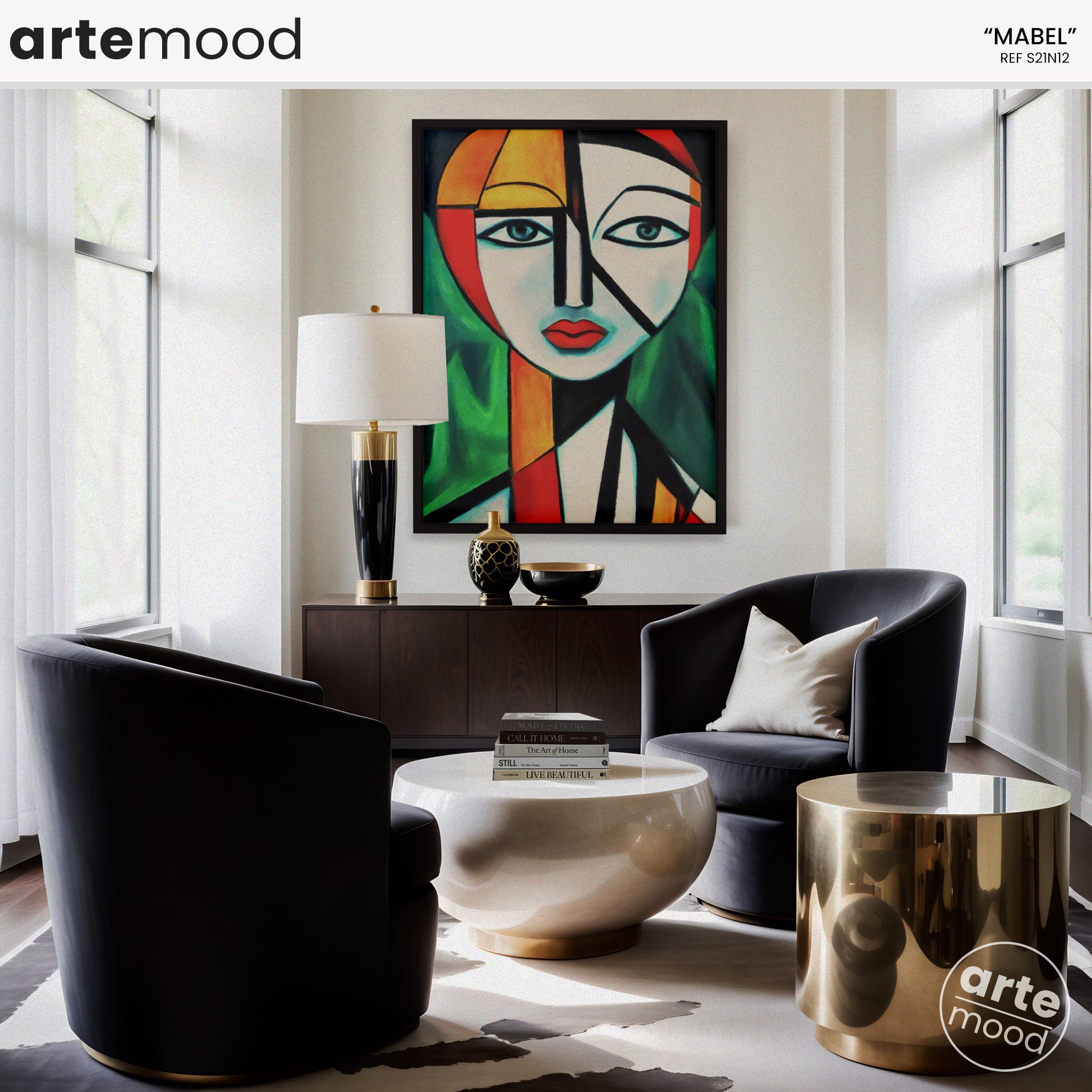 Woman Artwork Print - Expressive Face Art Print - Cubist Man, Geometric, Cool Wall Art Framed