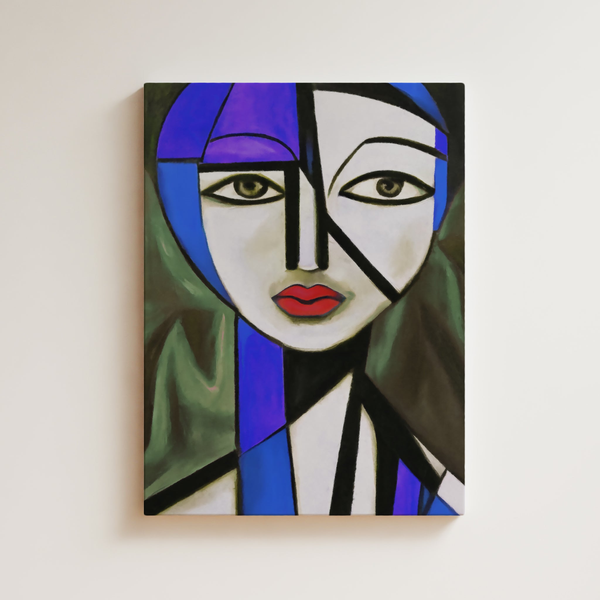 Woman Artwork Print - Picasso Inspired Art Print - Cubist Woman, Portrait, Face, Cubism, Geometric