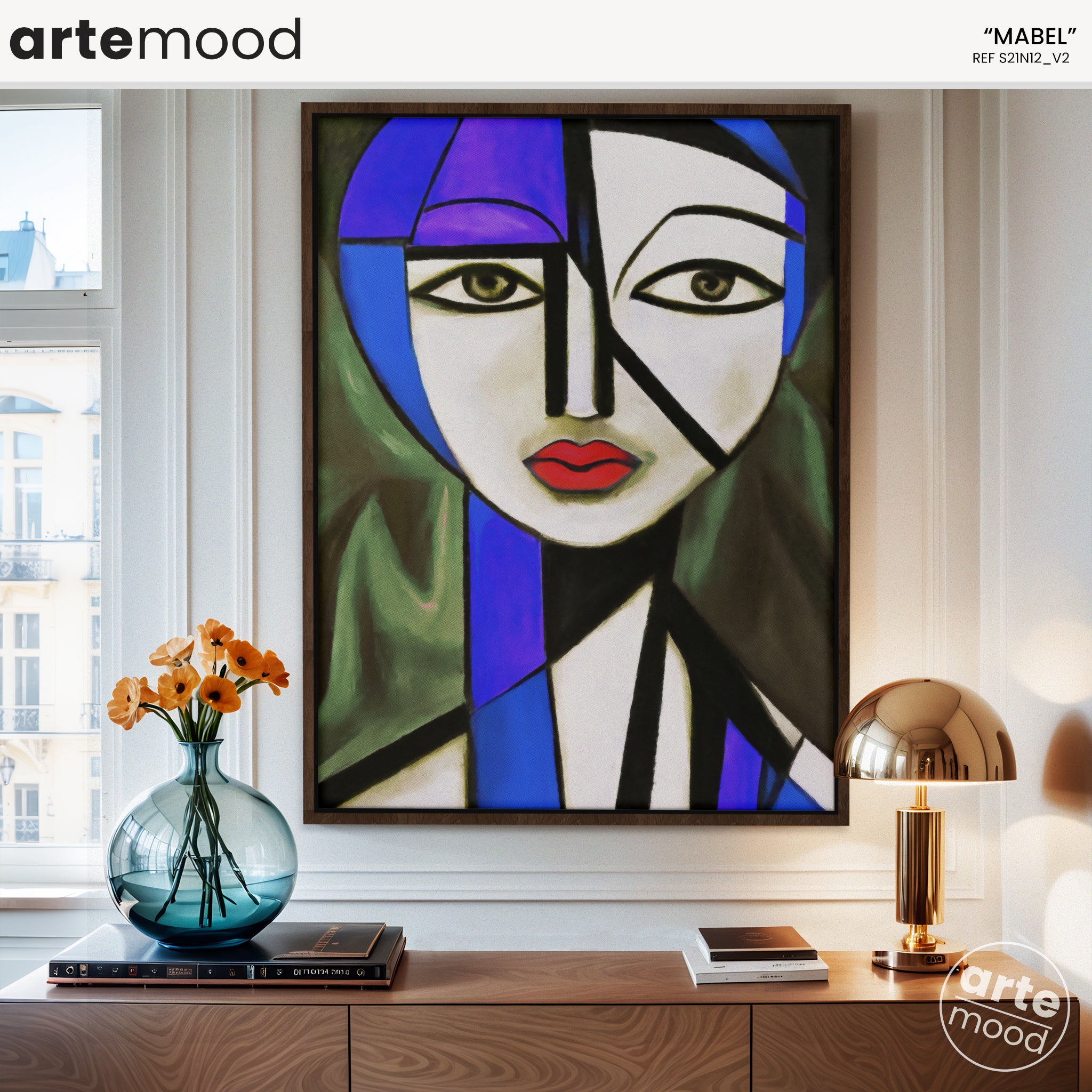 Woman Artwork Print - Picasso Inspired Art Print - Cubist Woman, Portrait, Face, Cubism, Geometric