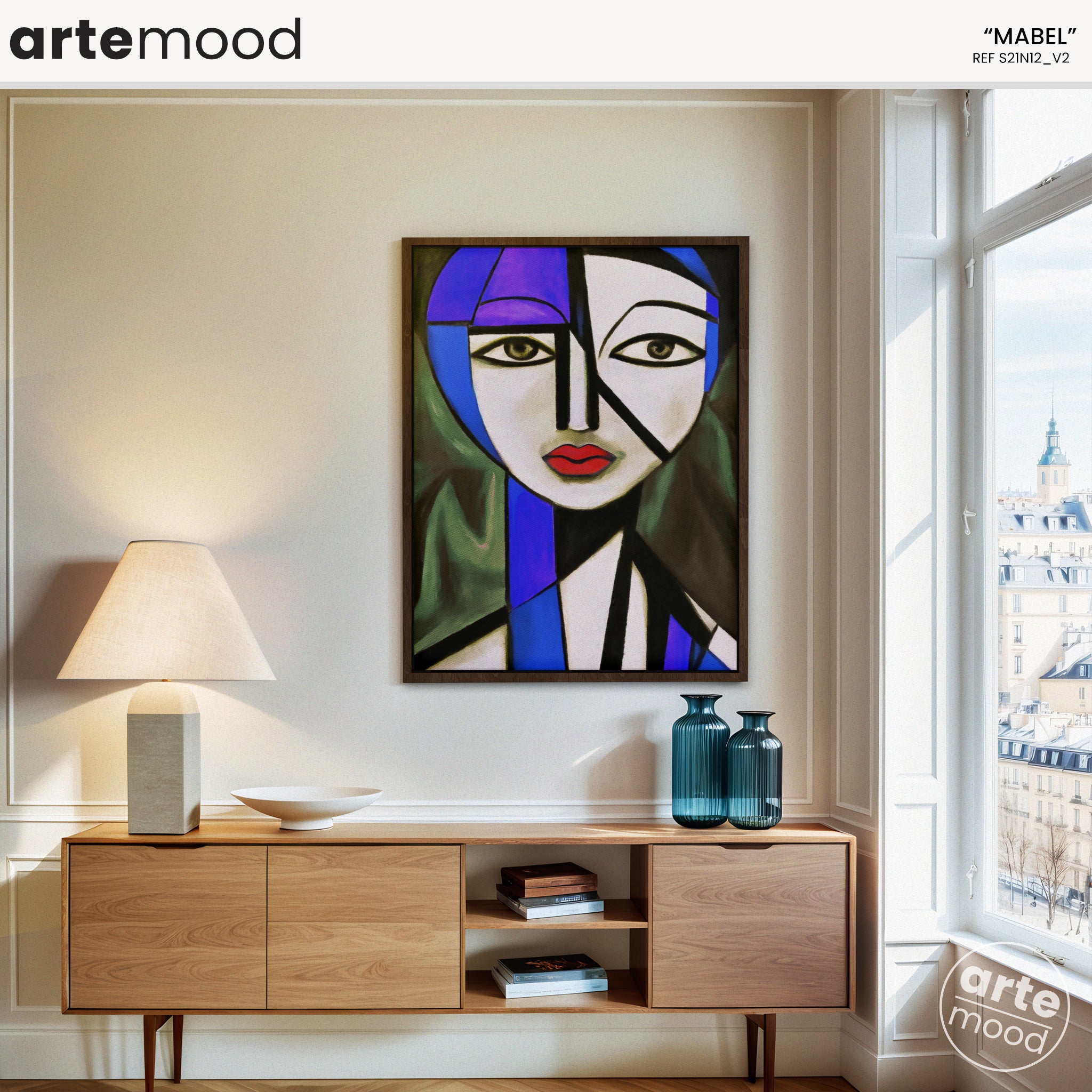 Woman Artwork Print - Picasso Inspired Art Print - Cubist Woman, Portrait, Face, Cubism, Geometric