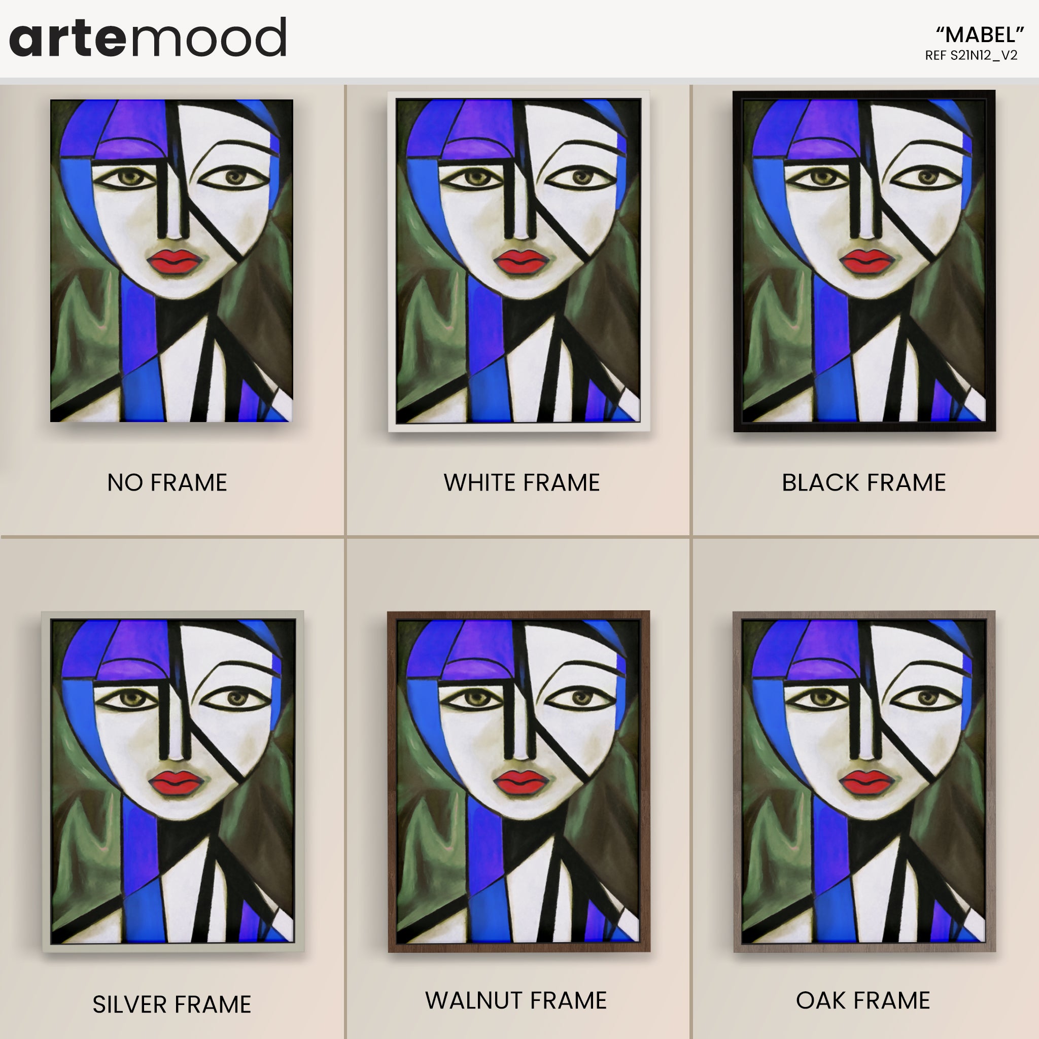 Woman Artwork Print - Picasso Inspired Art Print - Cubist Woman, Portrait, Face, Cubism, Geometric