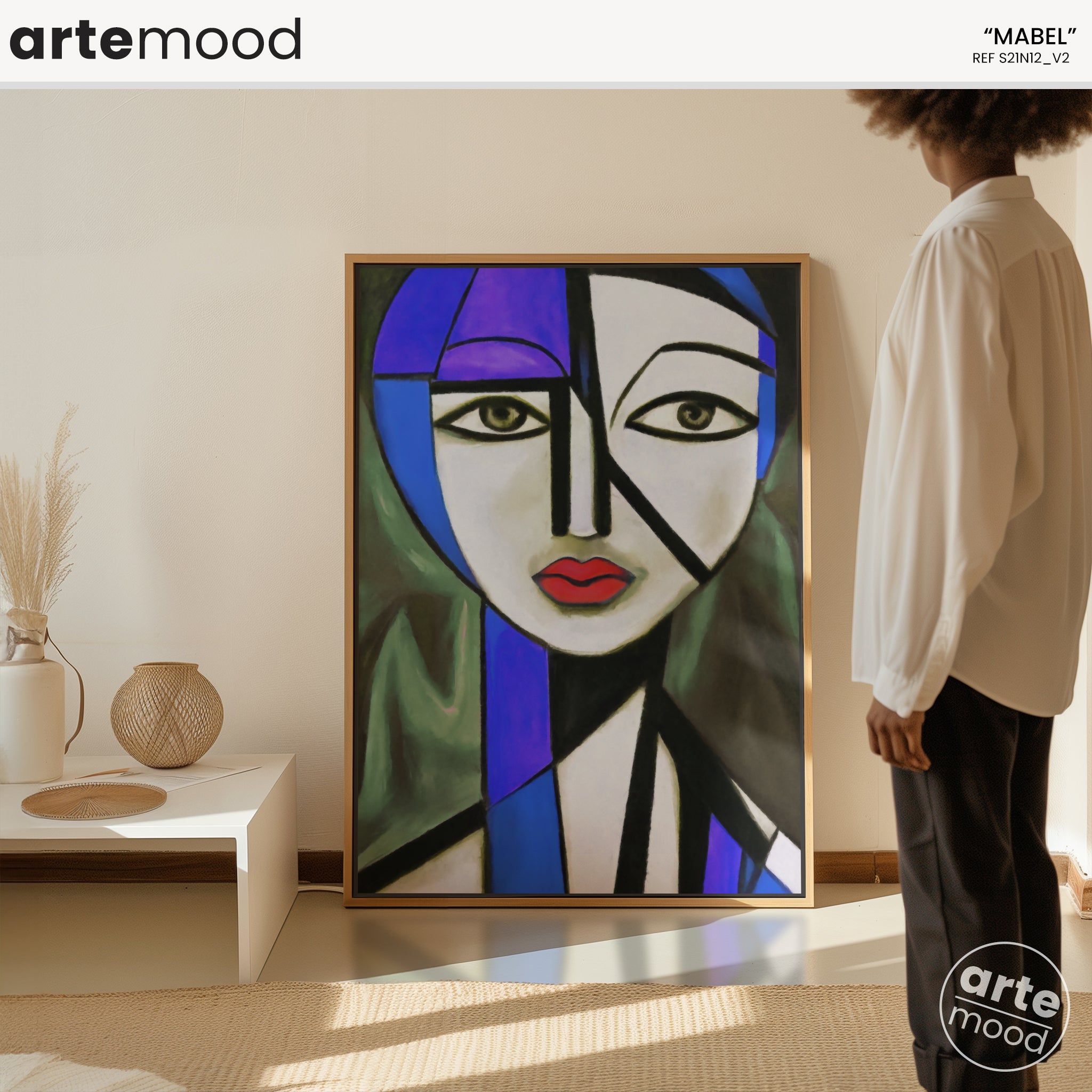 Woman Artwork Print - Picasso Inspired Art Print - Cubist Woman, Portrait, Face, Cubism, Geometric