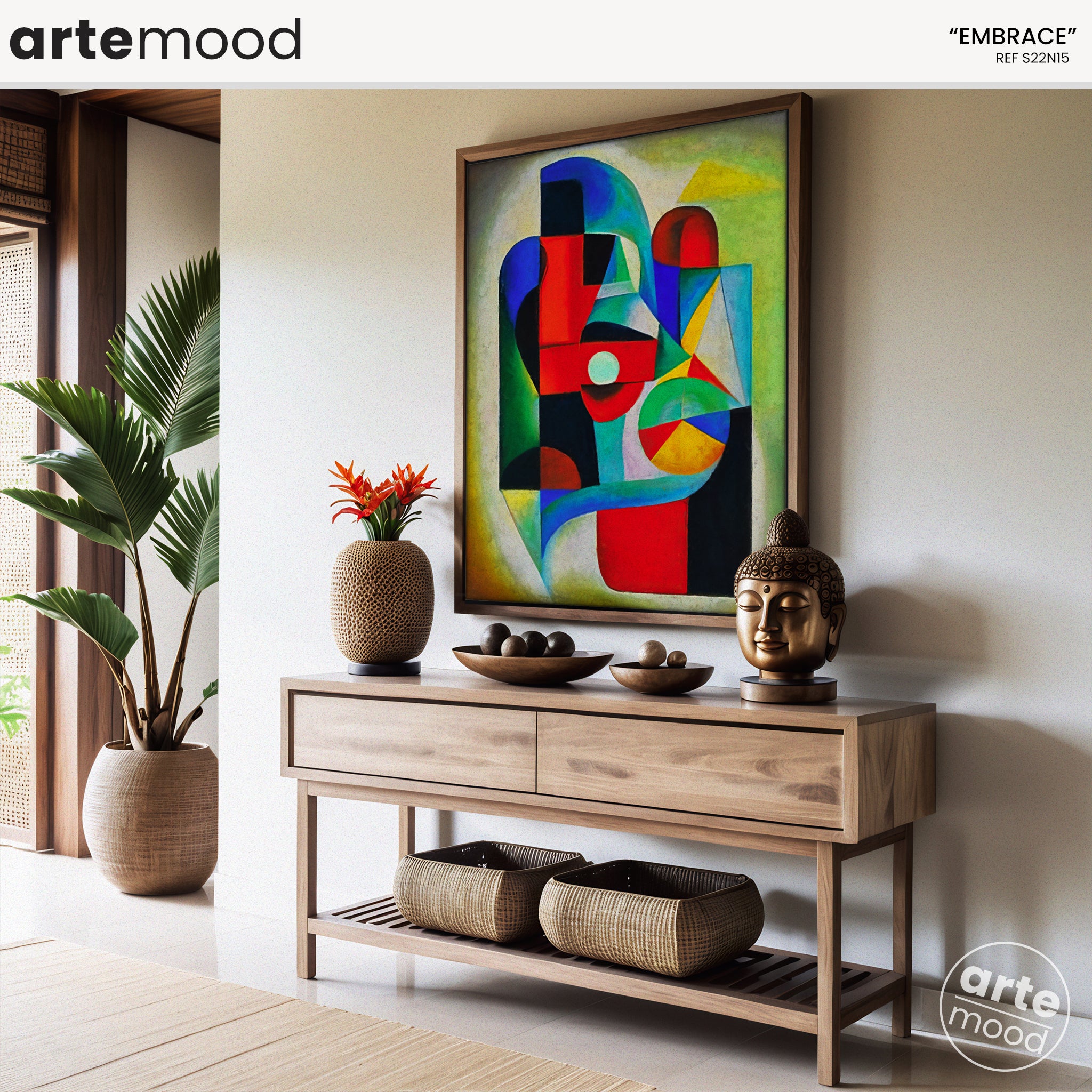 Abstract Artwork Print - Modern Art Canvas - Vibrant Color Art, Expressive, Geometric Composition Art