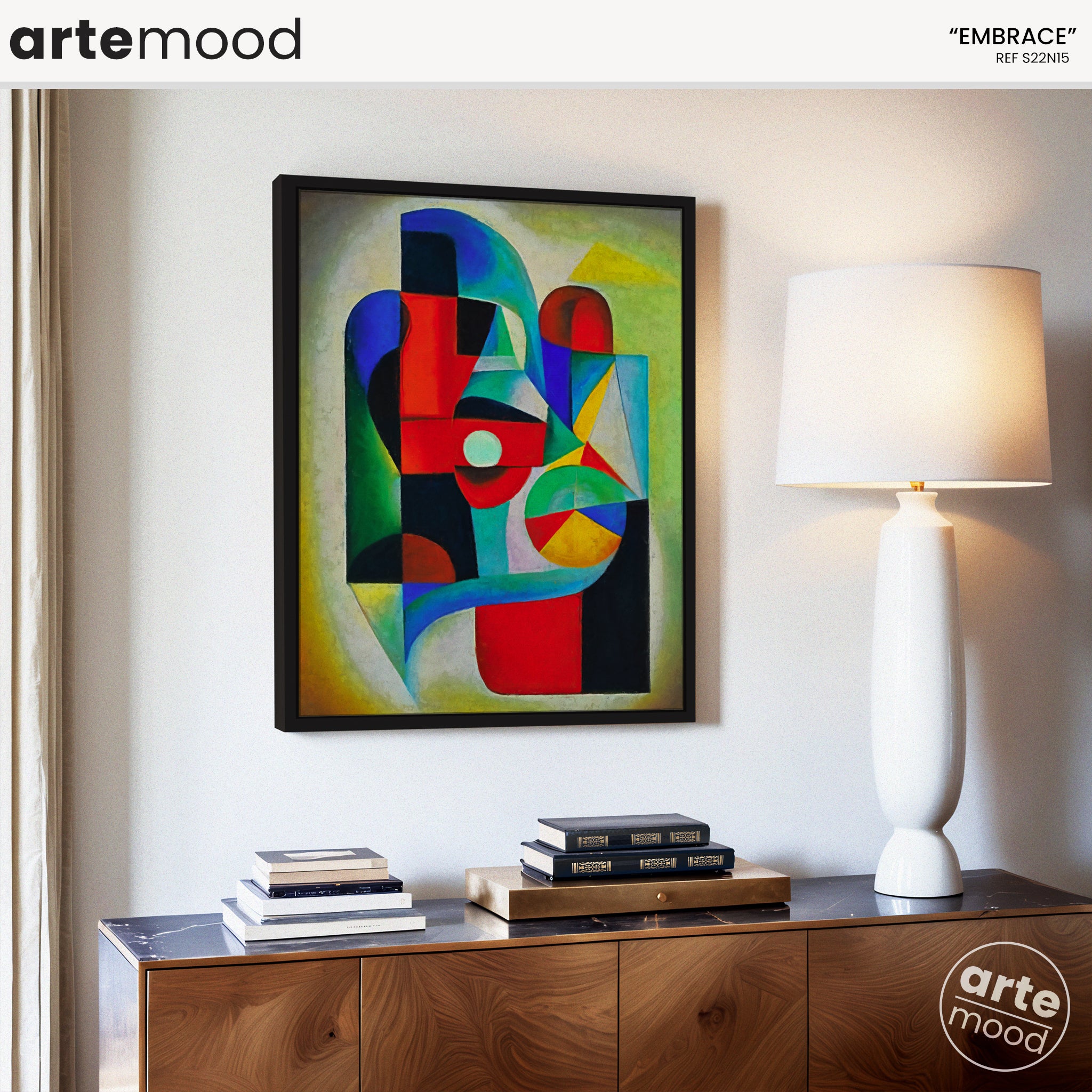 Abstract Artwork Print - Modern Art Canvas - Vibrant Color Art, Expressive, Geometric Composition Art