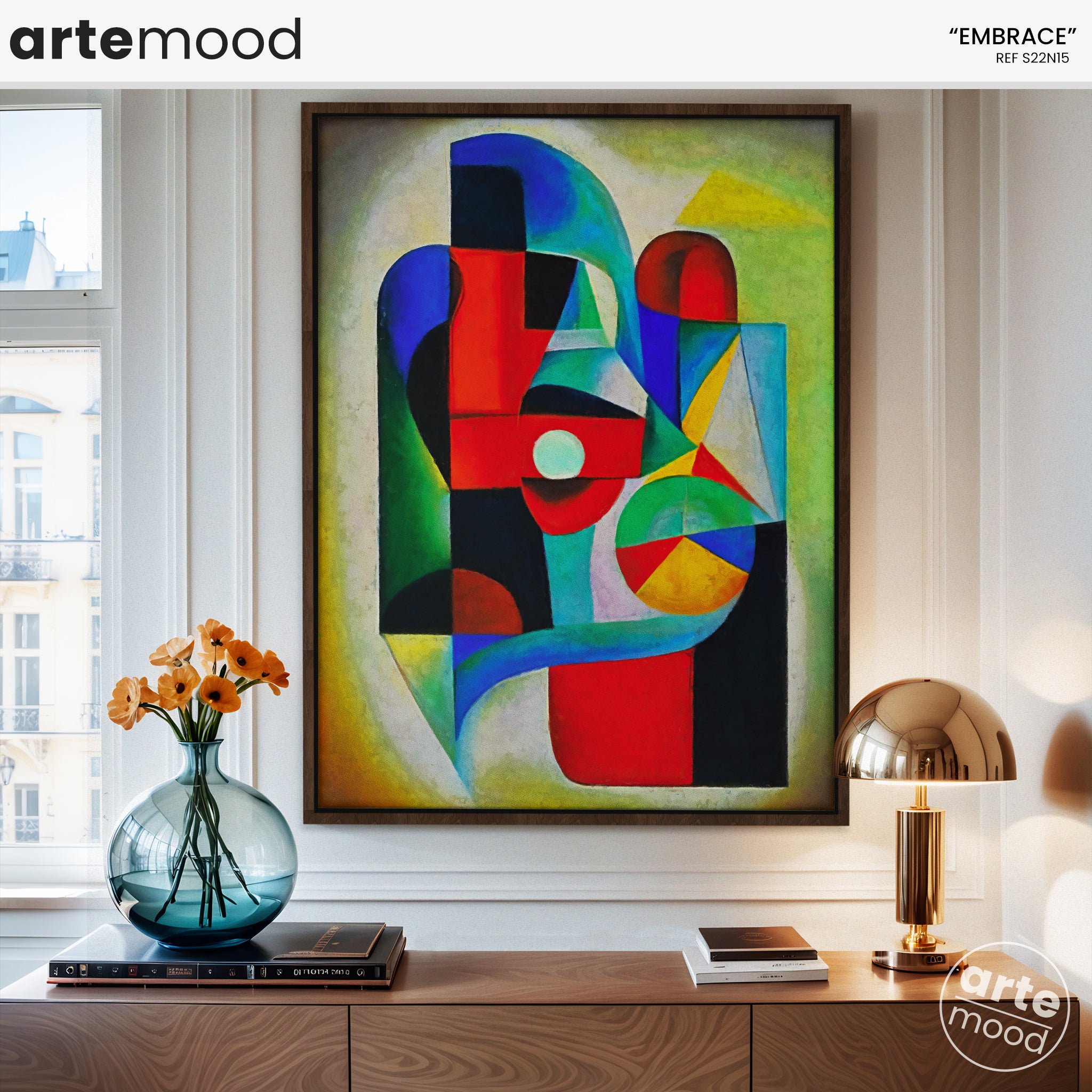 Abstract Artwork Print - Modern Art Canvas - Vibrant Color Art, Expressive, Geometric Composition Art