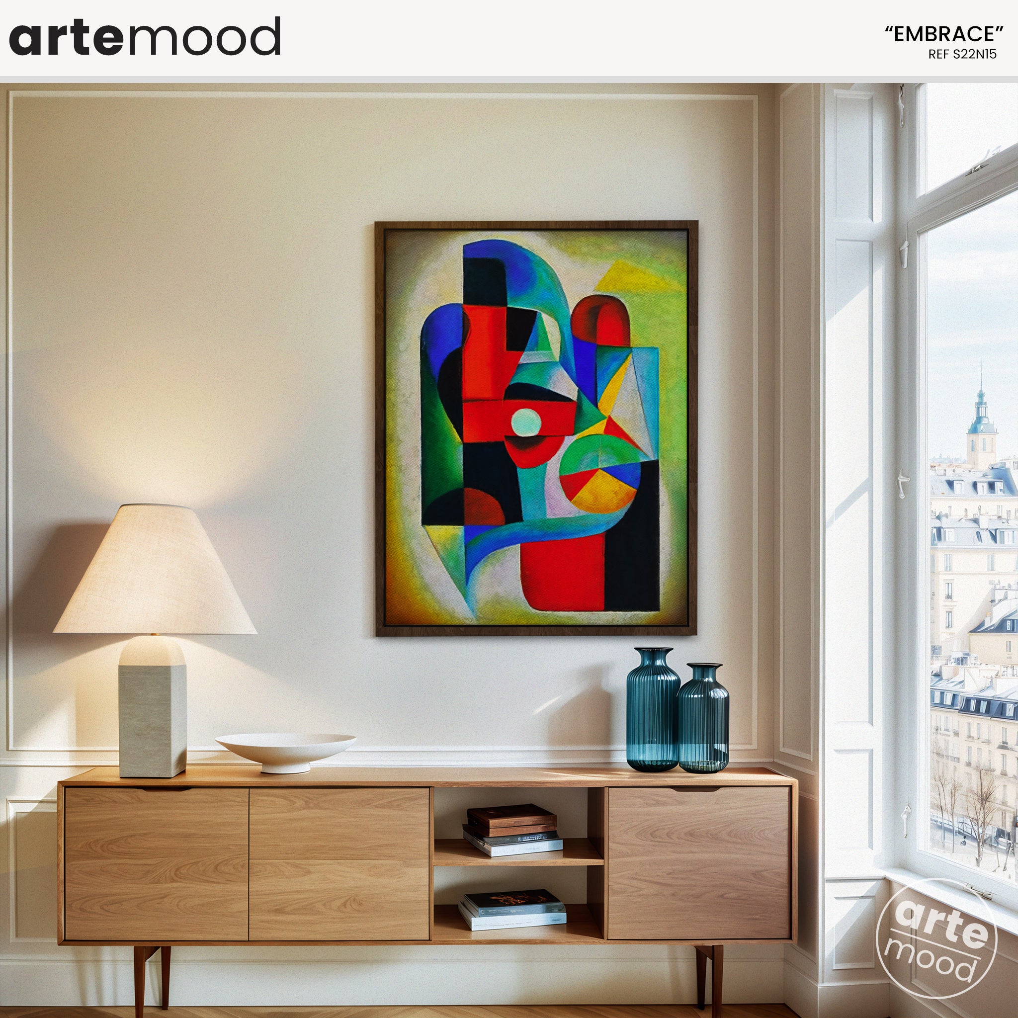 Abstract Artwork Print - Modern Art Canvas - Vibrant Color Art, Expressive, Geometric Composition Art